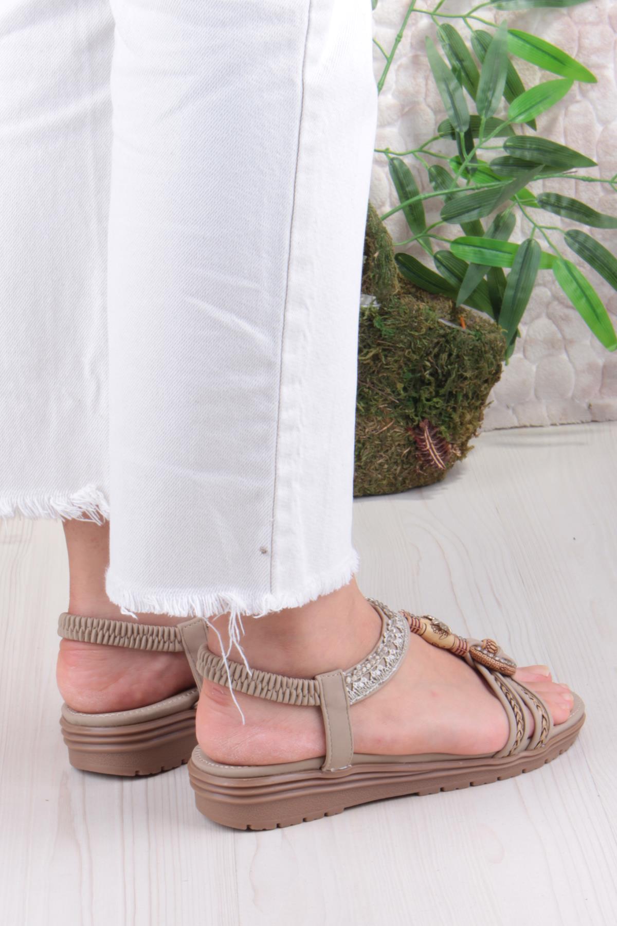 Guja 24Y120-4 Anatomik Rahat Kaymaz Taban Taşlı Kadın Sandalet - Görsel 5