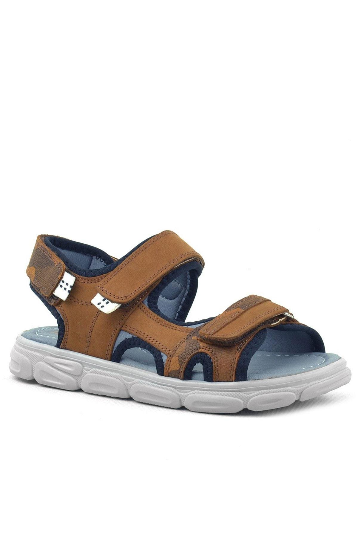 Wisps Hakiki Deri Taba Kamuflaj Çocuk Sandalet - Görsel 2