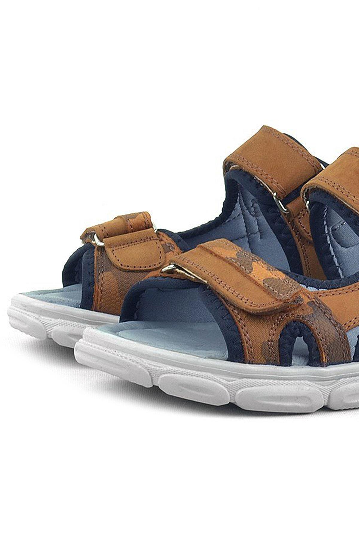 Wisps Hakiki Deri Taba Kamuflaj Çocuk Sandalet - Görsel 7