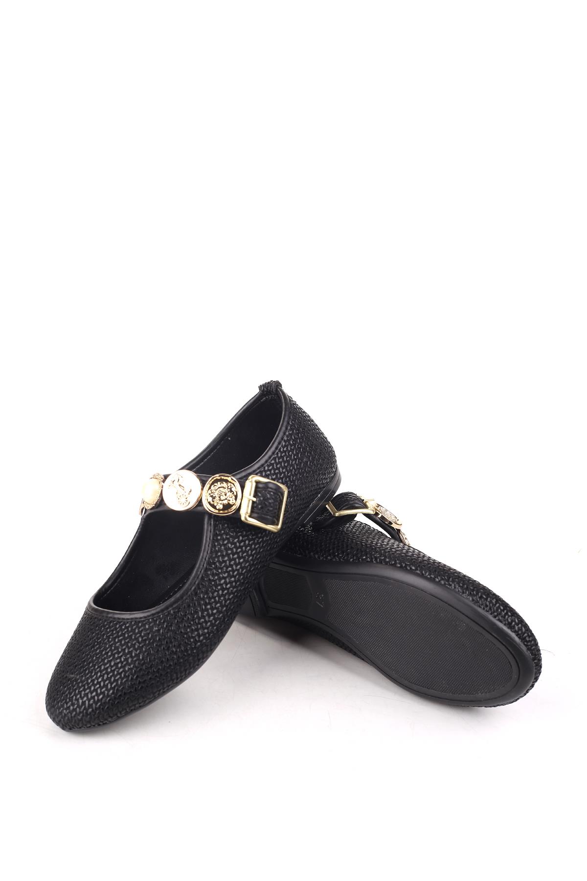 4709 Rahat Taban Broş Detaylı Kadın Babet Ayakkabı - Görsel 7