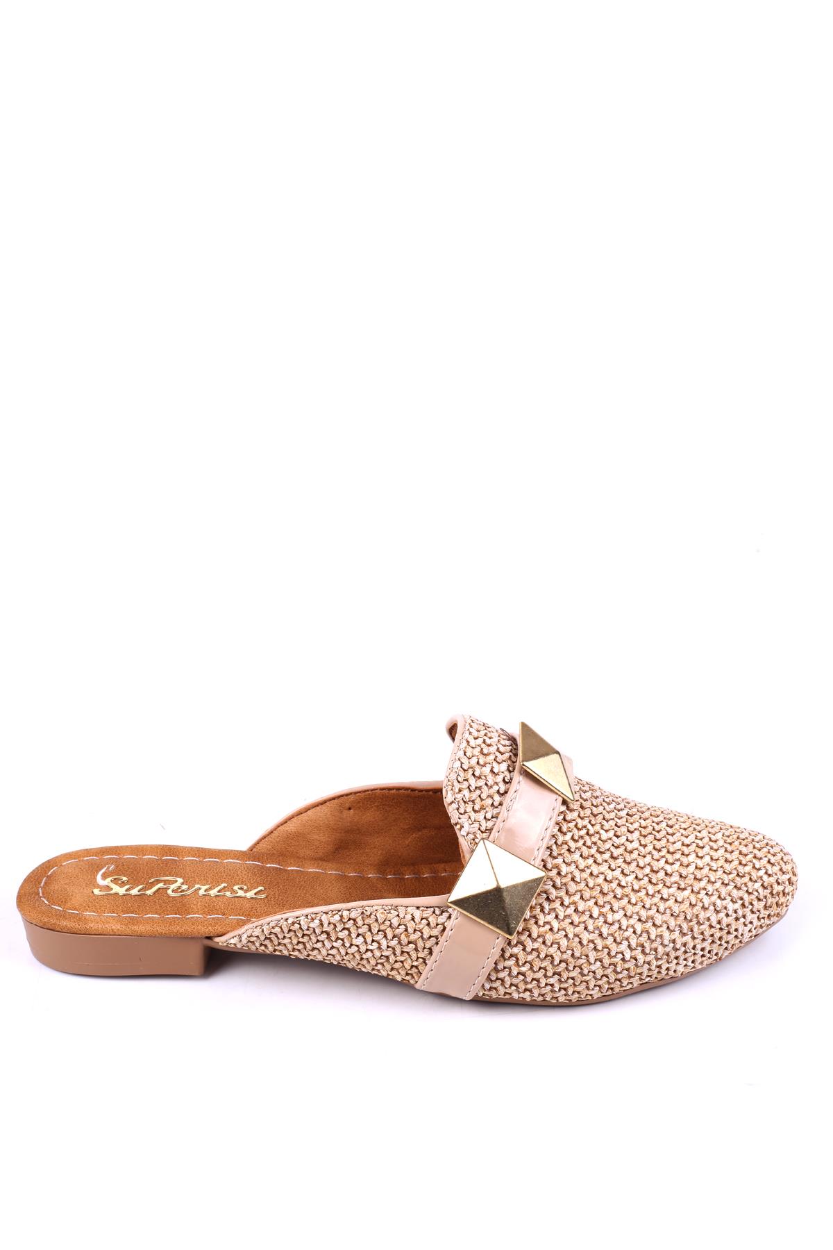 1860 Hasır Örme Desenli Günlük Kadın Terlik - Görsel 3