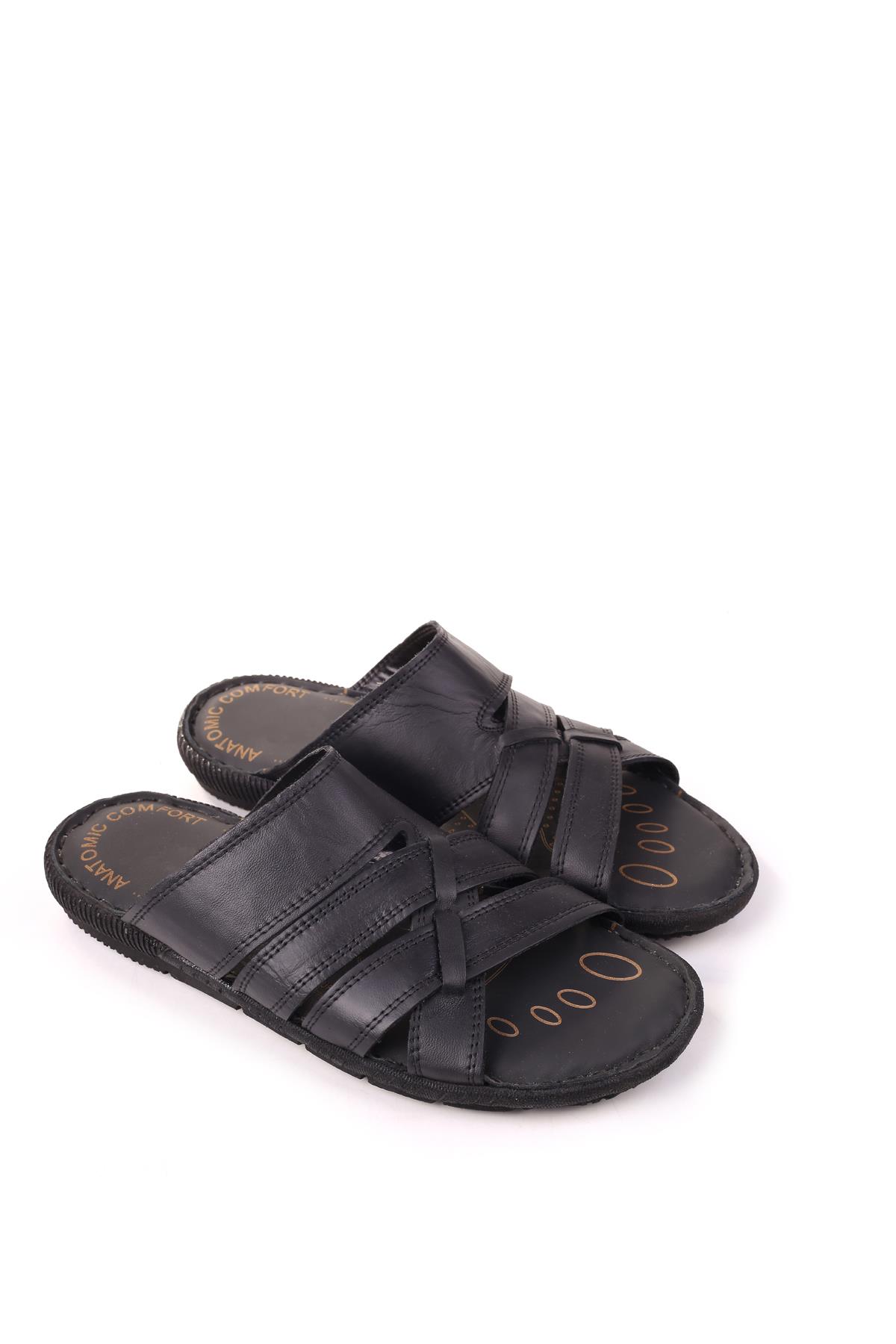 Hakiki Deri Anatomik Rahat Taban Erkek Terliği - Görsel 2