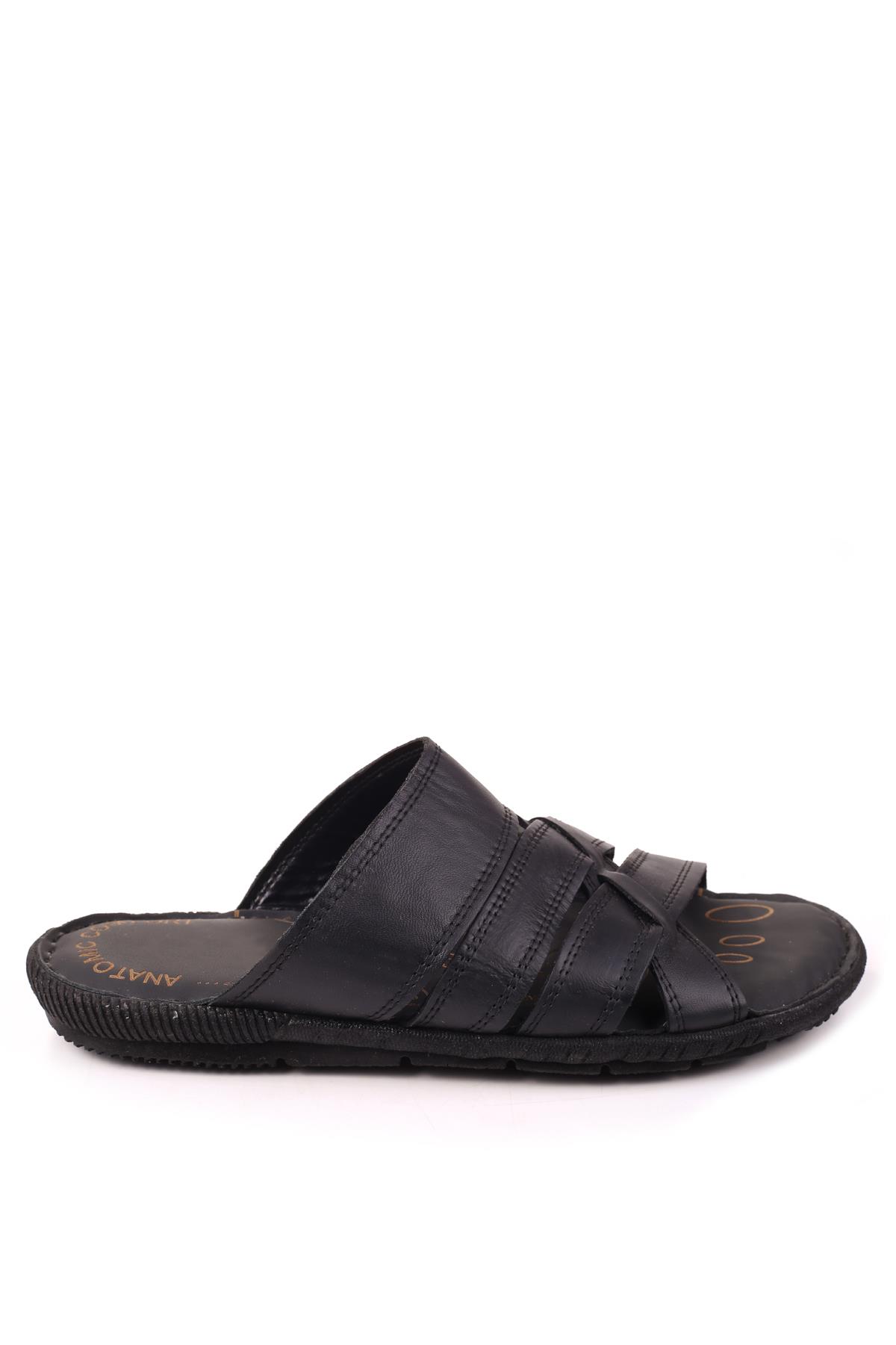 Hakiki Deri Anatomik Rahat Taban Erkek Terliği - Görsel 3