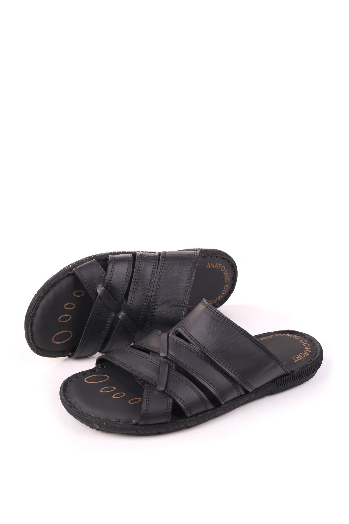 Hakiki Deri Anatomik Rahat Taban Erkek Terliği - Görsel 4