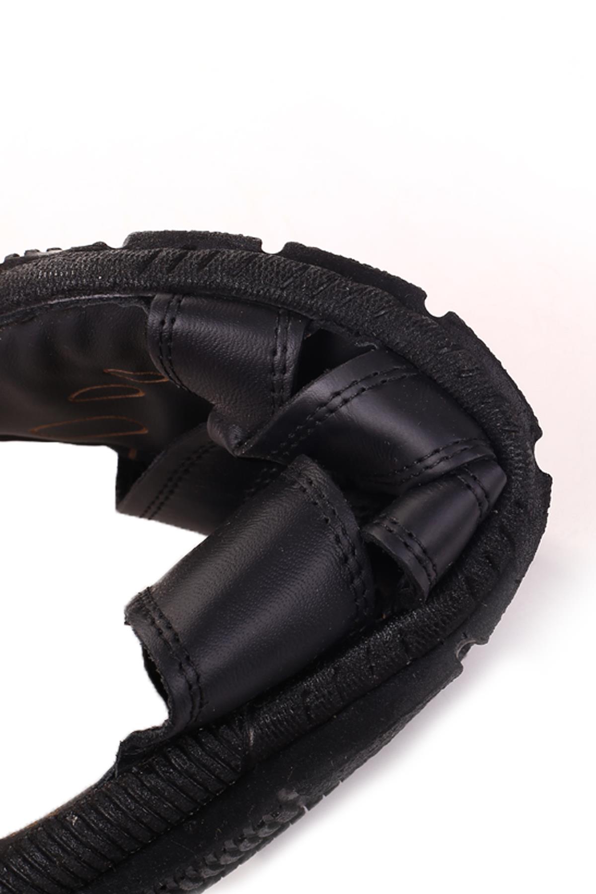 Hakiki Deri Anatomik Rahat Taban Erkek Terliği - Görsel 5