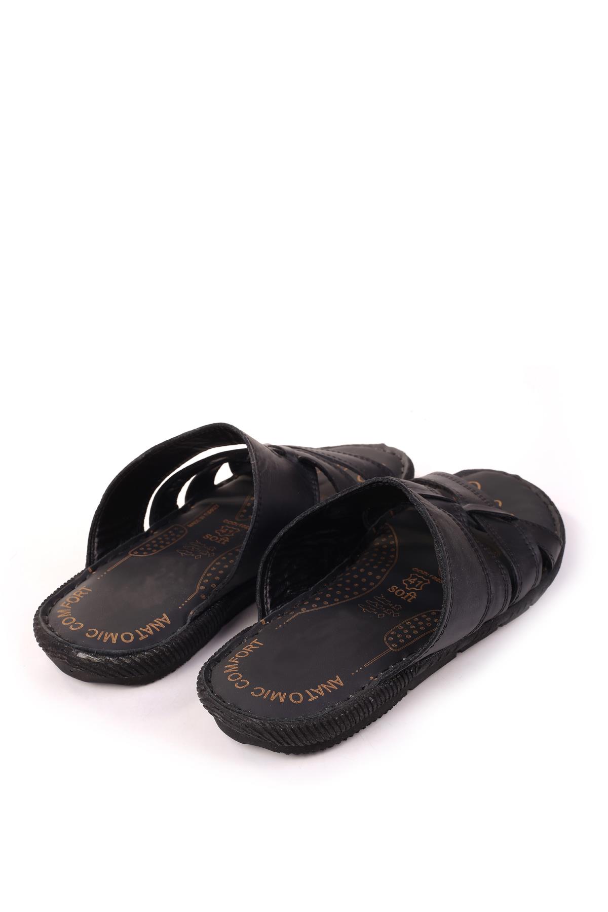 Hakiki Deri Anatomik Rahat Taban Erkek Terliği - Görsel 6