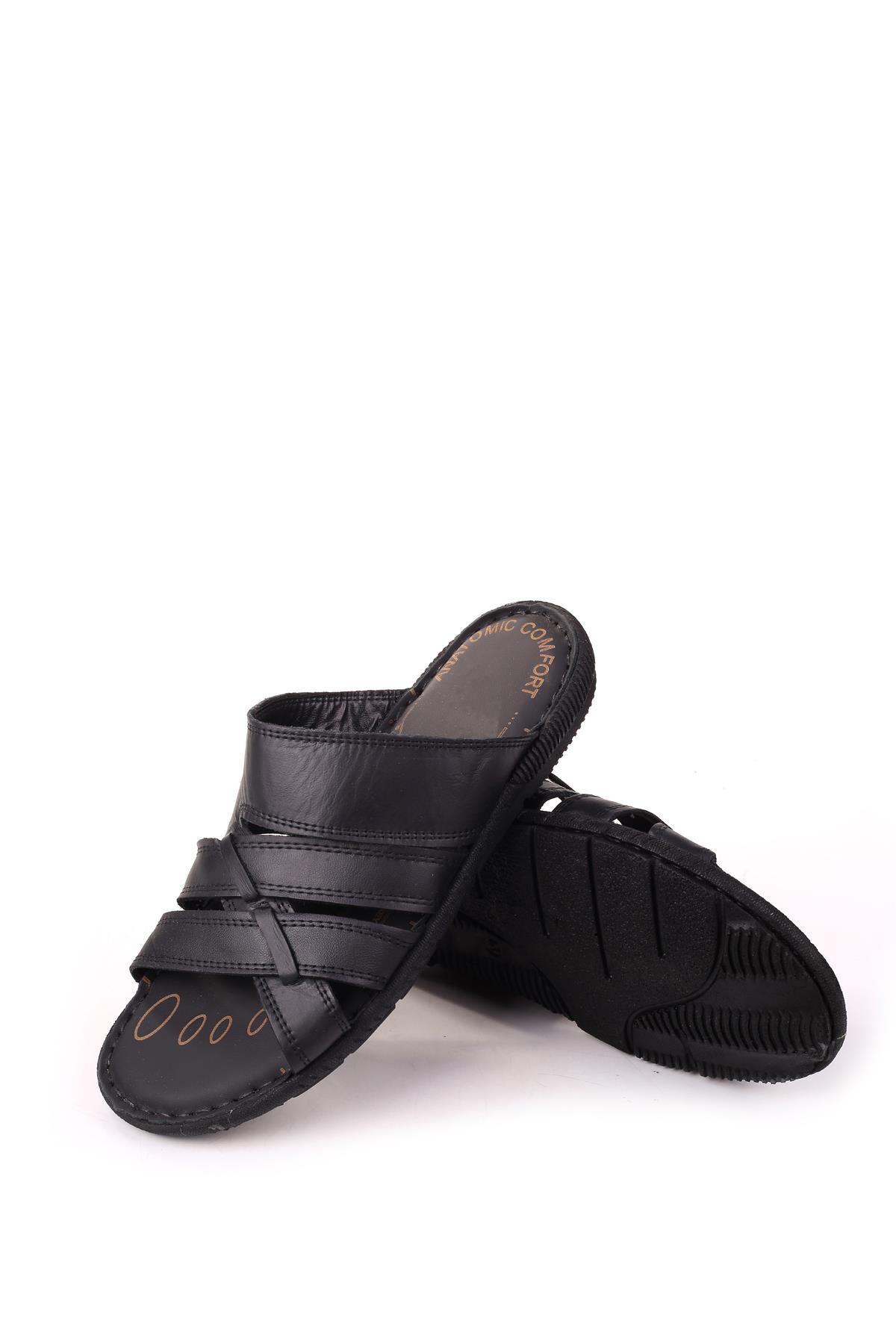 Hakiki Deri Anatomik Rahat Taban Erkek Terliği - Görsel 7