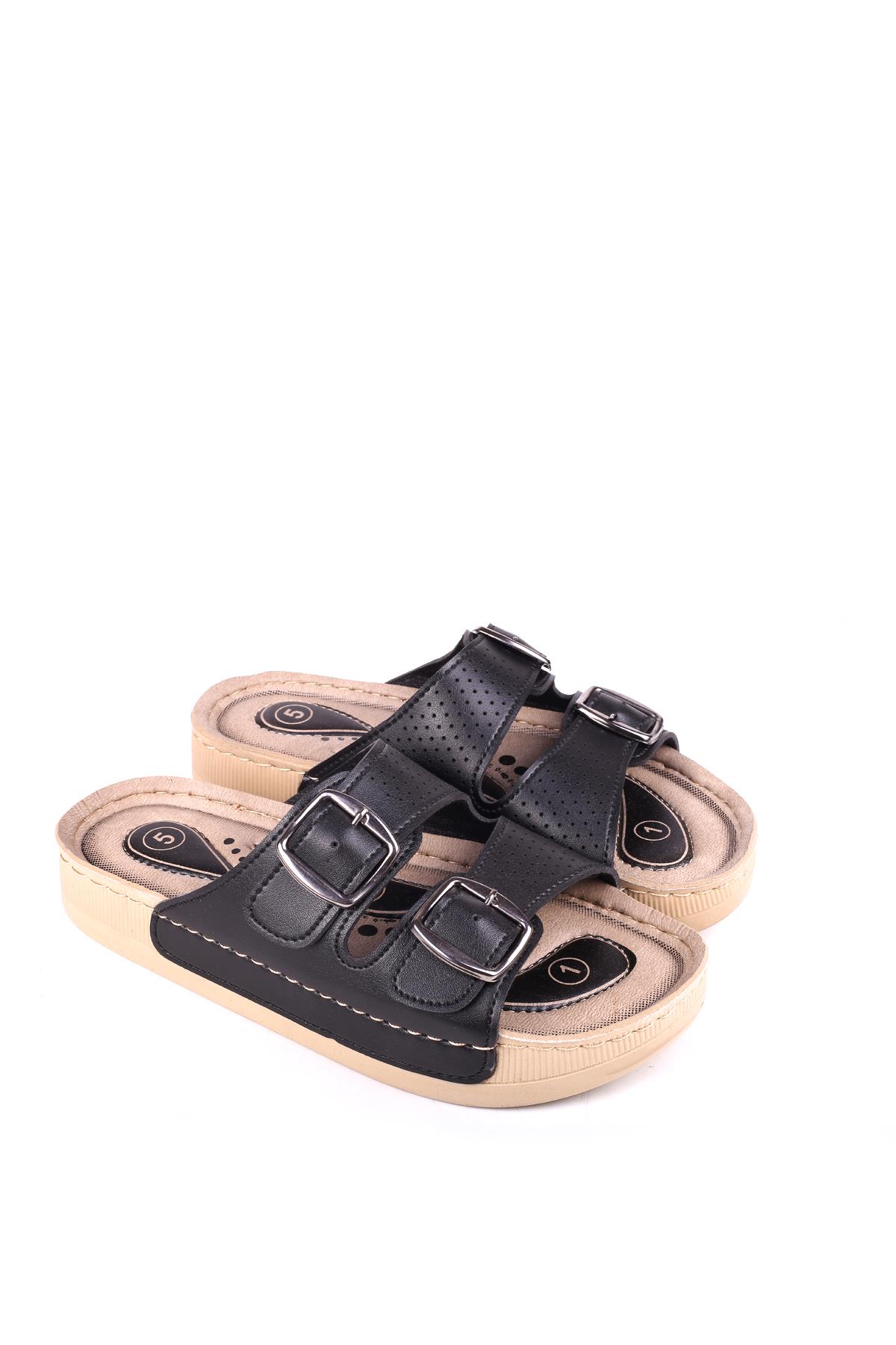 4872 Hera Kadın Çift Tokalı Rahat Taban Günlük Terlik - Görsel 2