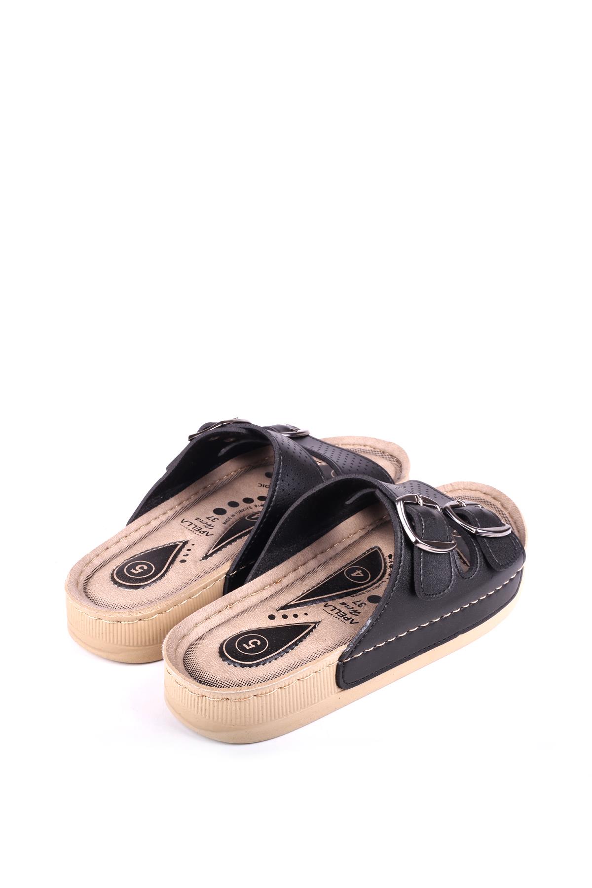 4872 Hera Kadın Çift Tokalı Rahat Taban Günlük Terlik - Görsel 5