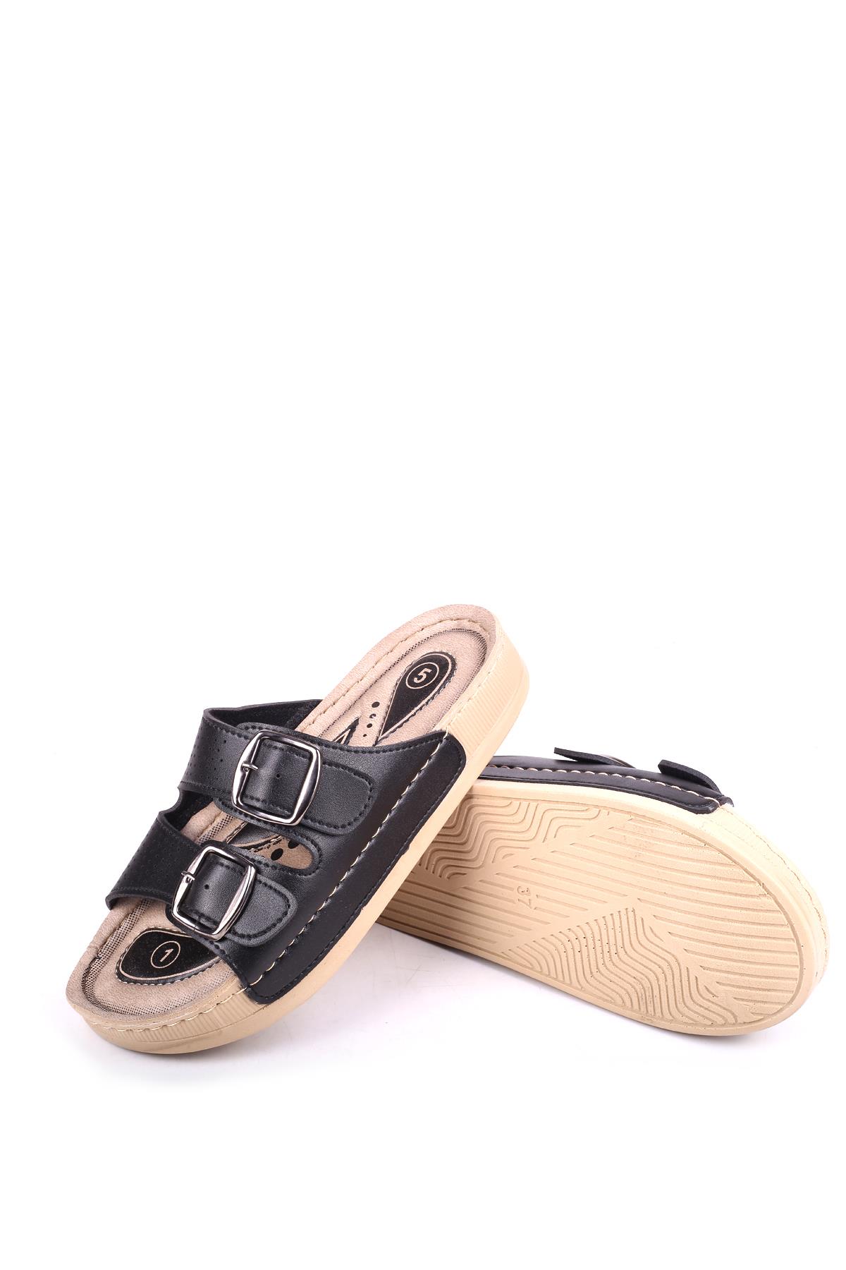 4872 Hera Kadın Çift Tokalı Rahat Taban Günlük Terlik - Görsel 6