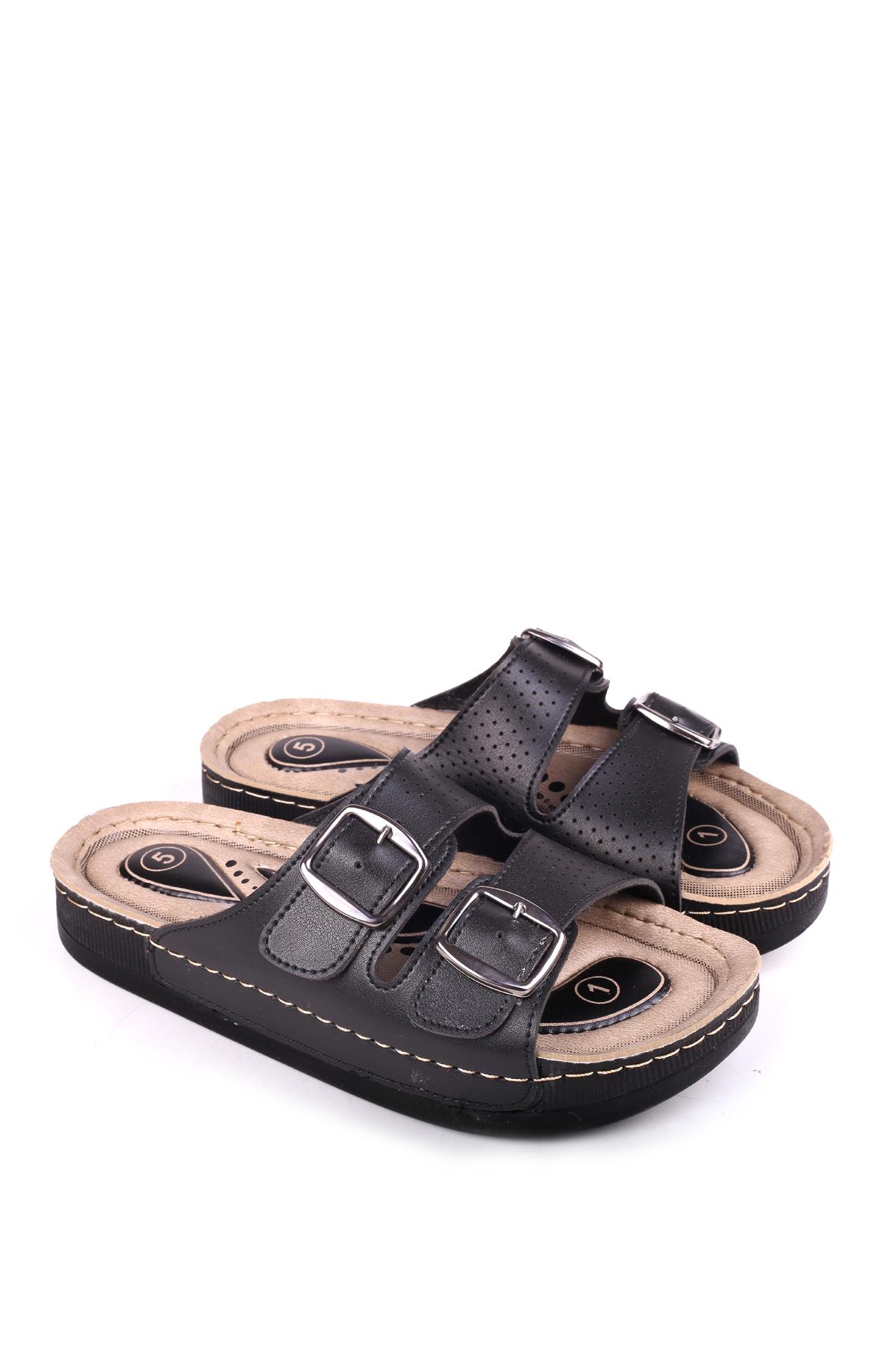 4872 Hera Kadın Çift Tokalı Rahat Taban Günlük Terlik - Görsel 2