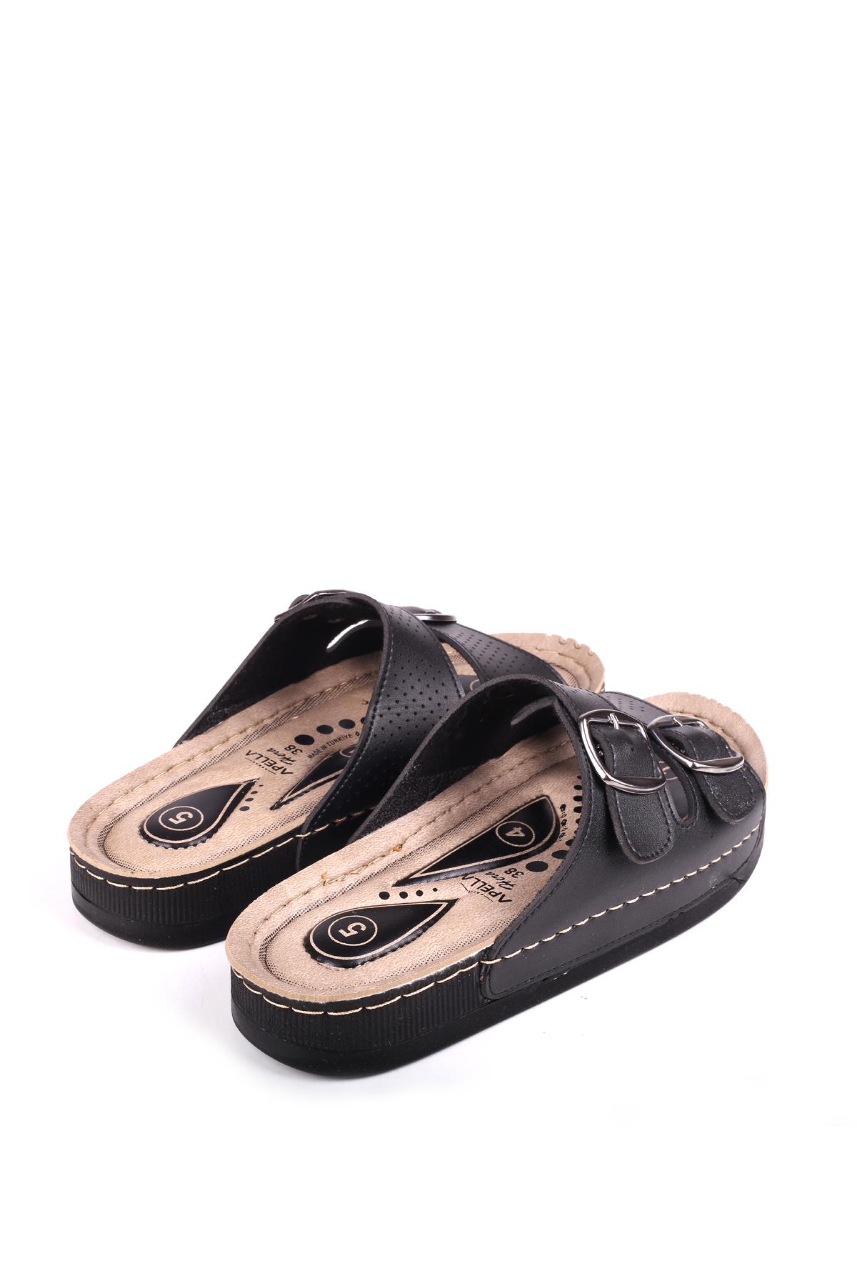 4872 Hera Kadın Çift Tokalı Rahat Taban Günlük Terlik - Görsel 4