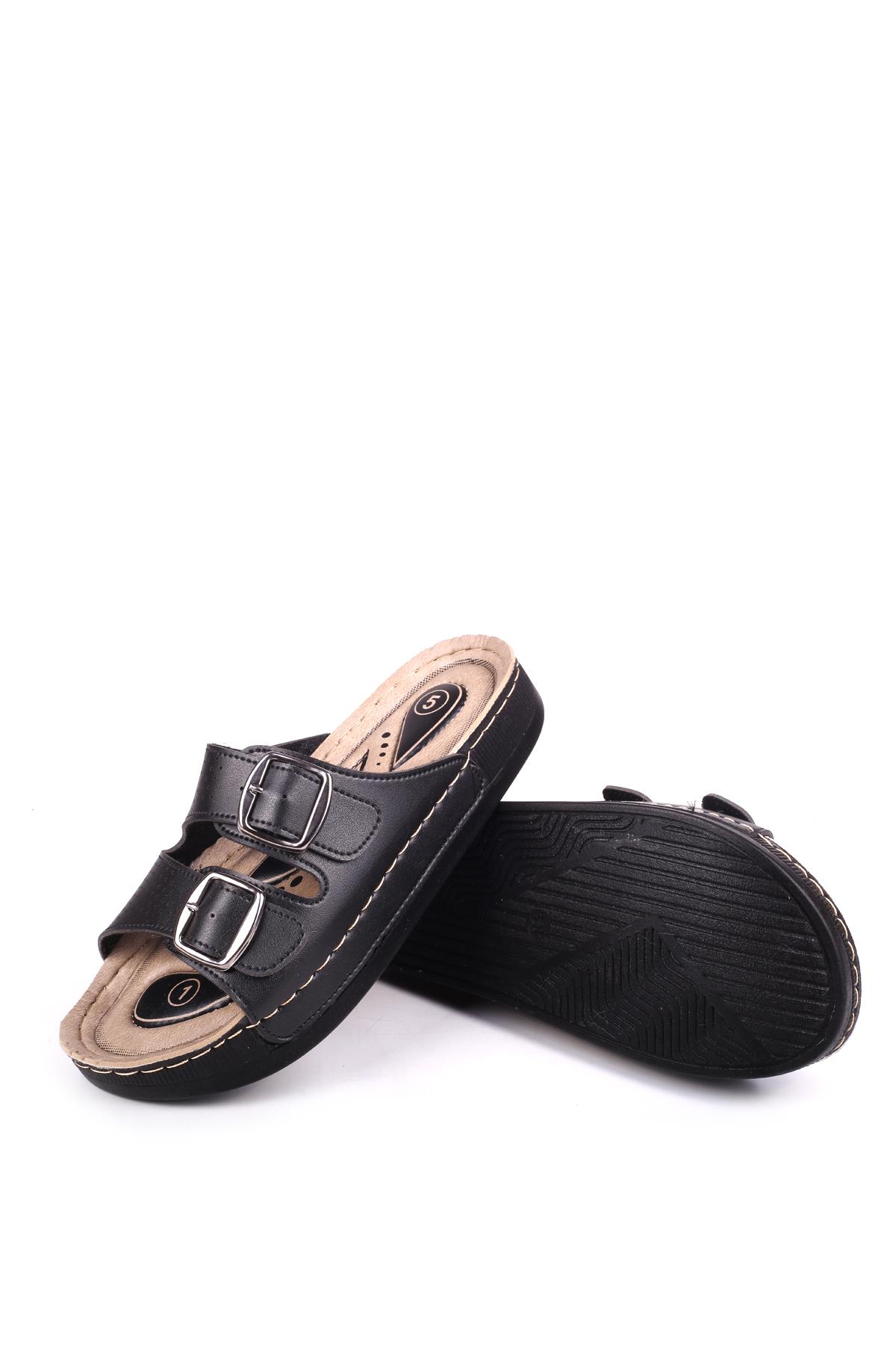 4872 Hera Kadın Çift Tokalı Rahat Taban Günlük Terlik - Görsel 5