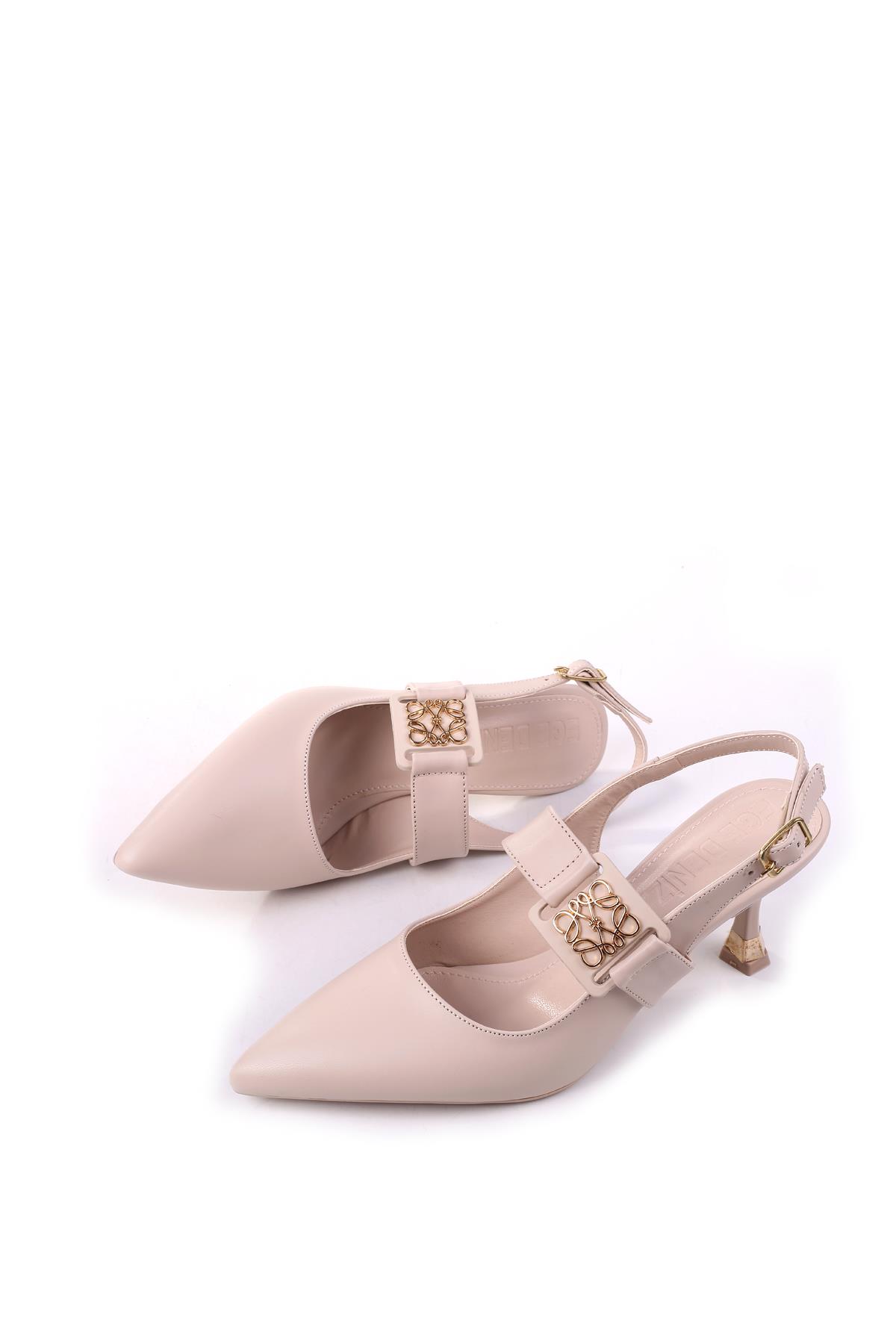 4005 Kadın 7,5 Cm Topuklu Arkası Açık Stiletto Ayakkabı - Görsel 4