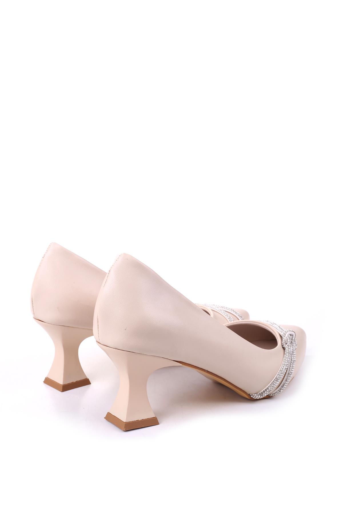 803 Kadın 6 cm Topuklu Taşlı Klasik Ayakkabı - Görsel 6