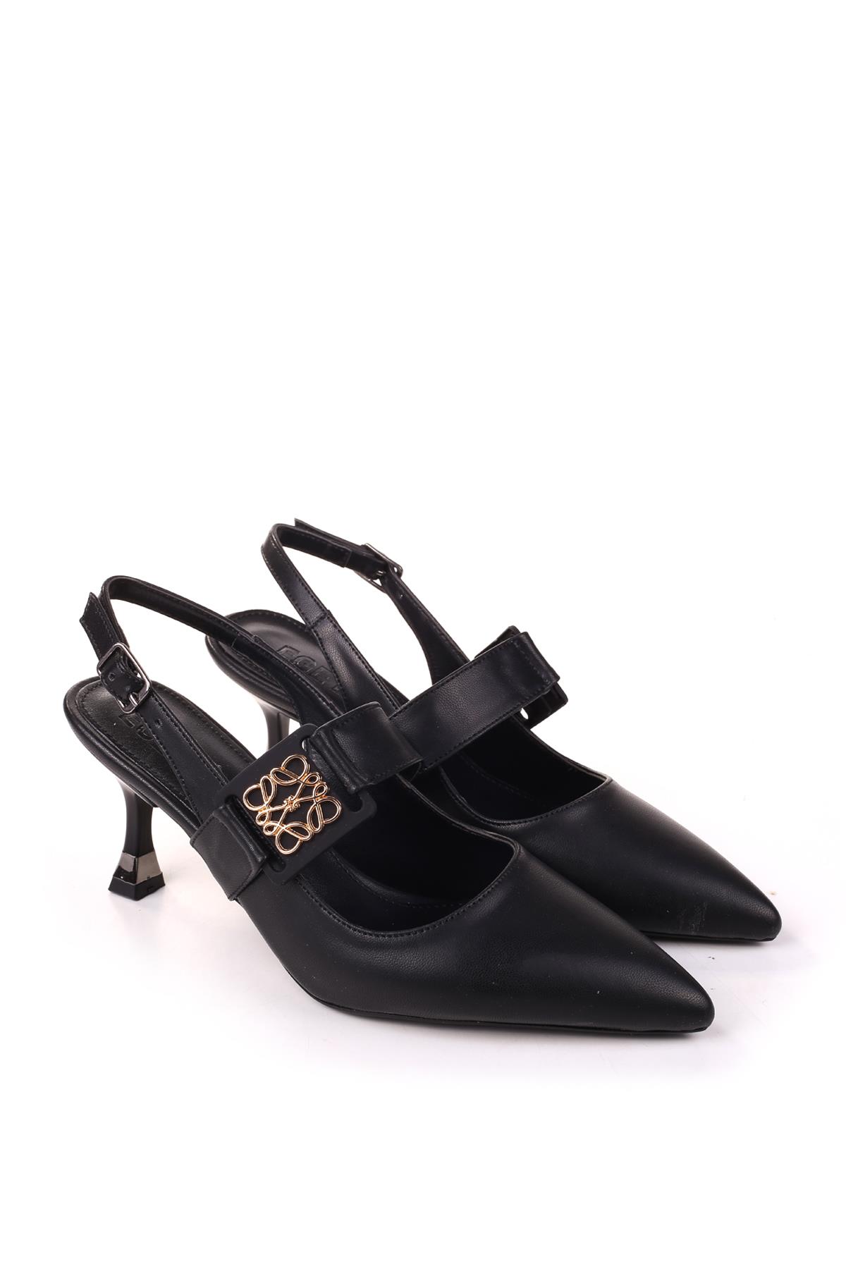 4005 Kadın 7,5 Cm Topuklu Arkası Açık Stiletto Ayakkabı - Görsel 2