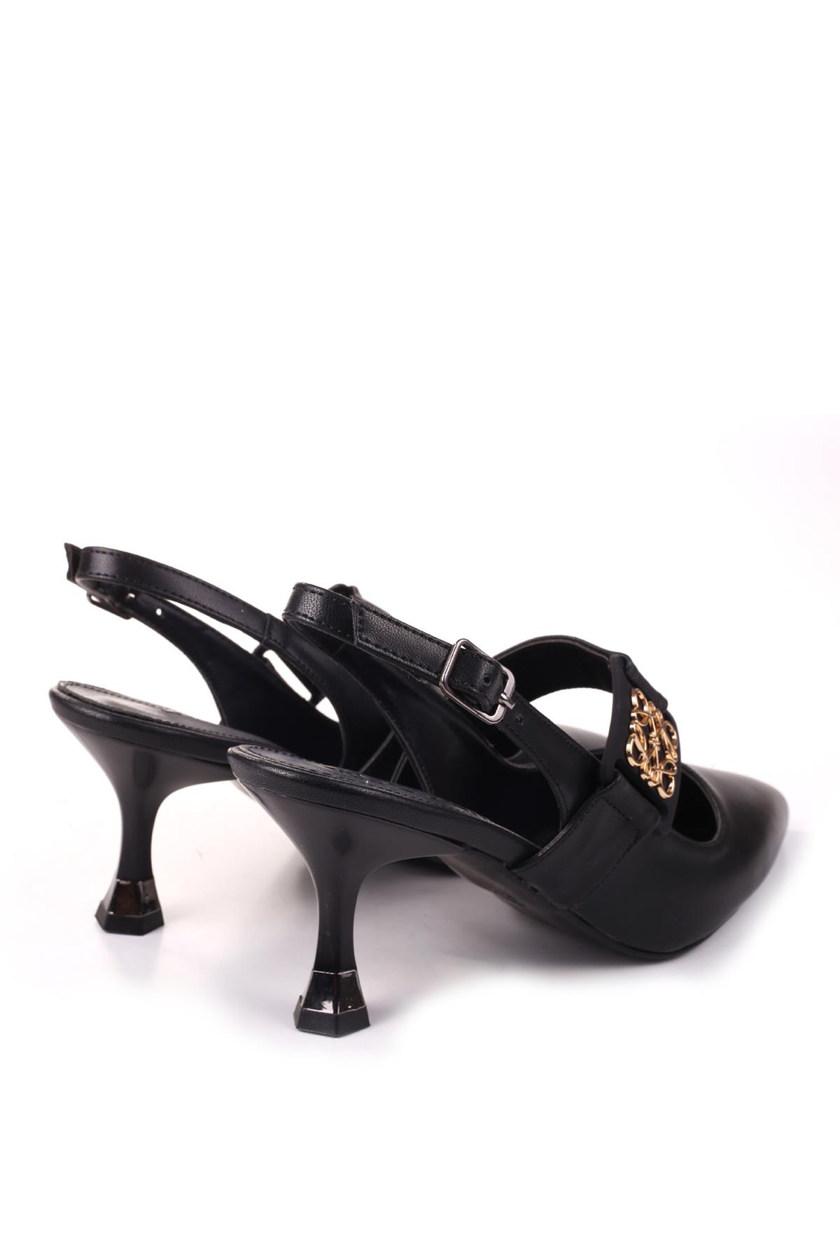 4005 Kadın 7,5 Cm Topuklu Arkası Açık Stiletto Ayakkabı - Görsel 4