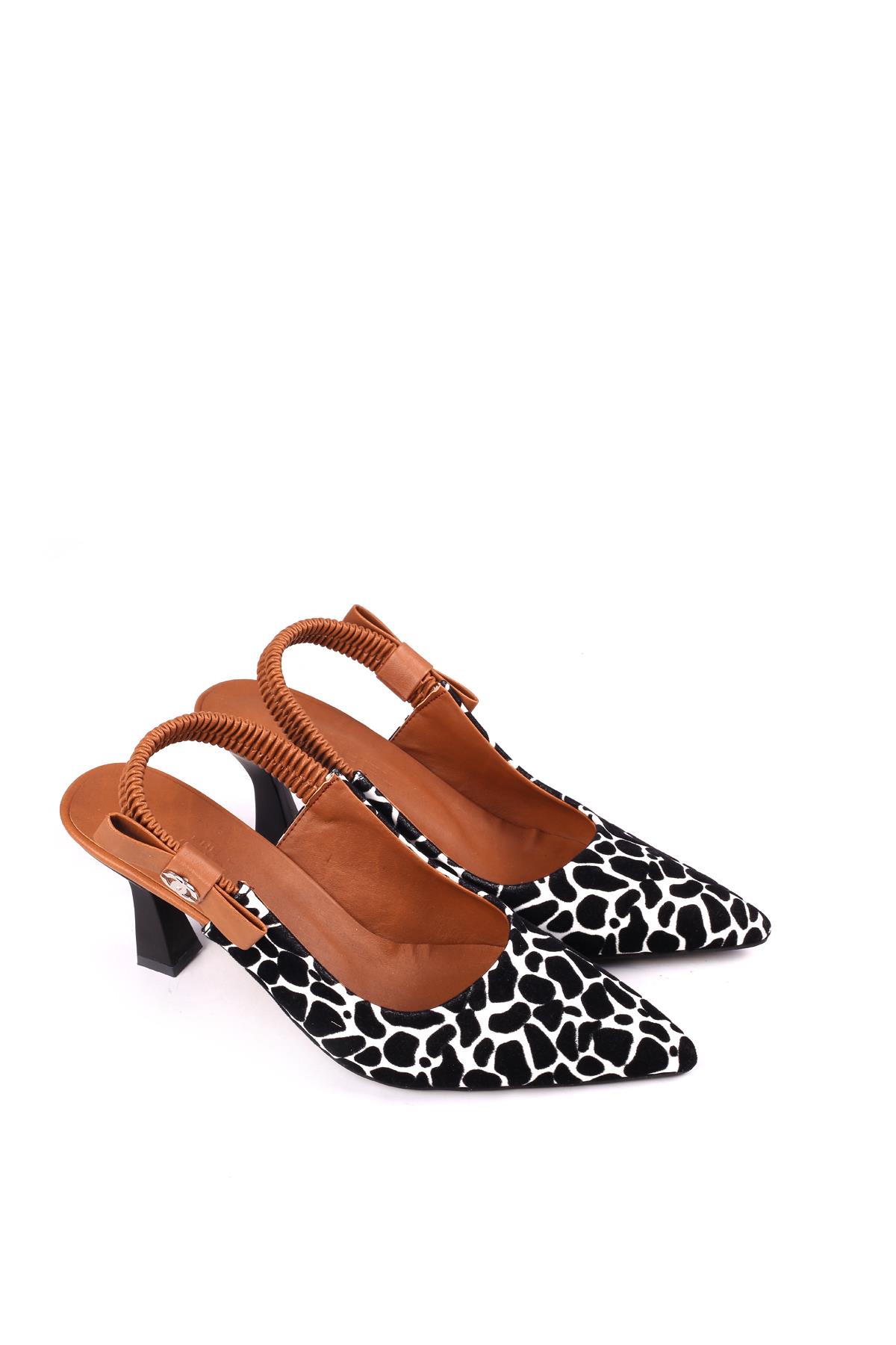 154 Kadın 8 Cm Topuklu Arkası Açık Stiletto Ayakkabı - Görsel 2