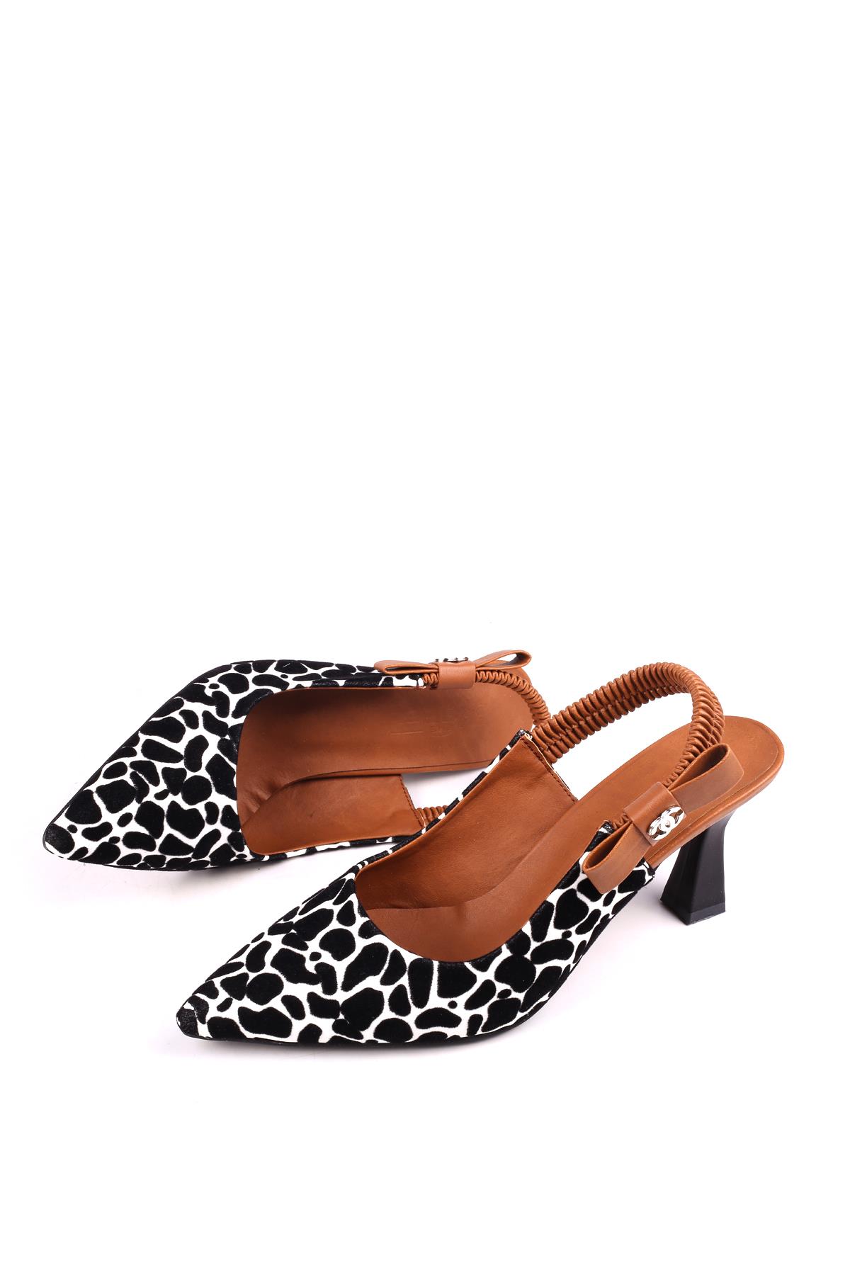 154 Kadın 8 Cm Topuklu Arkası Açık Stiletto Ayakkabı - Görsel 4