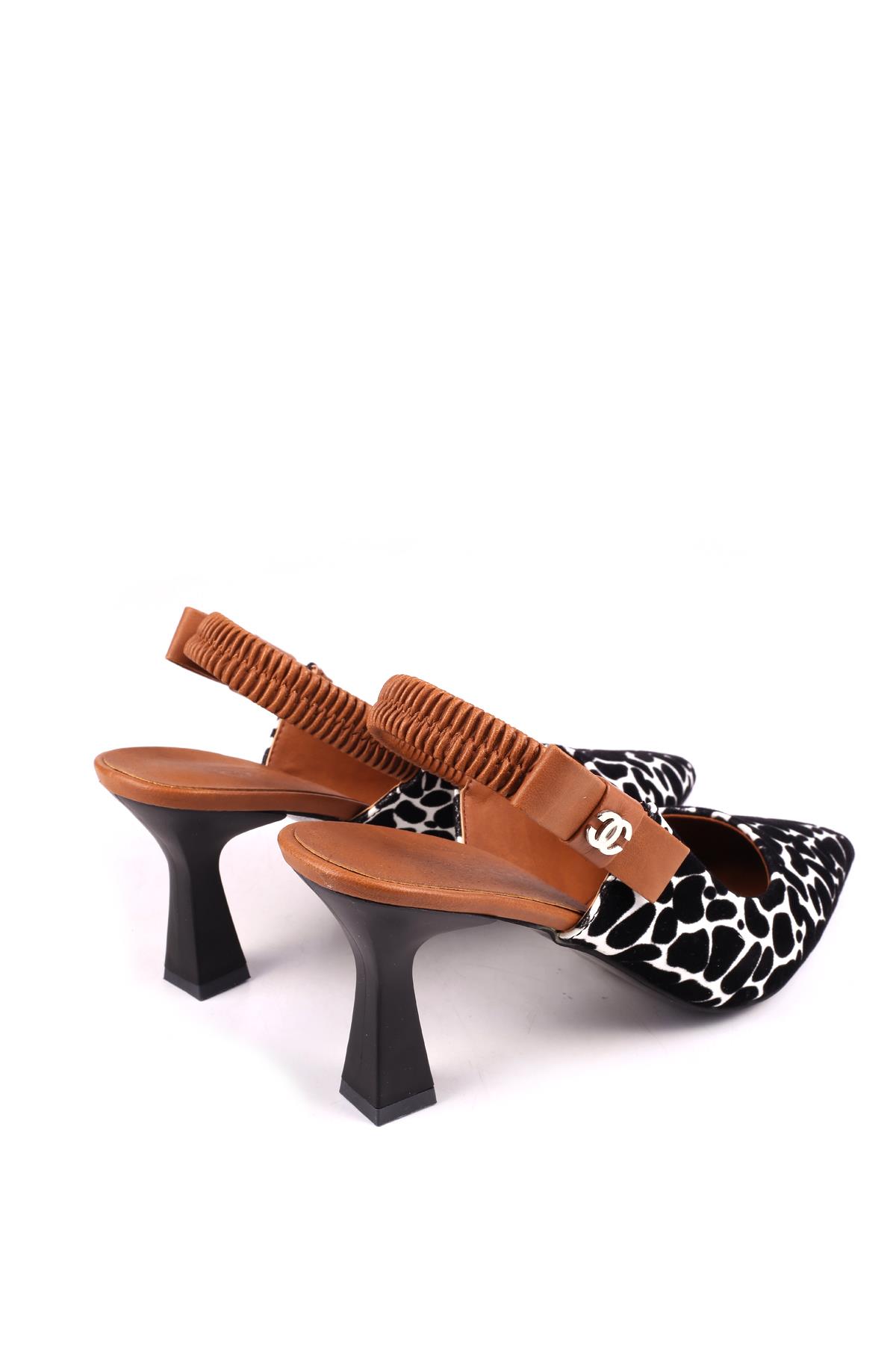 154 Kadın 8 Cm Topuklu Arkası Açık Stiletto Ayakkabı - Görsel 5