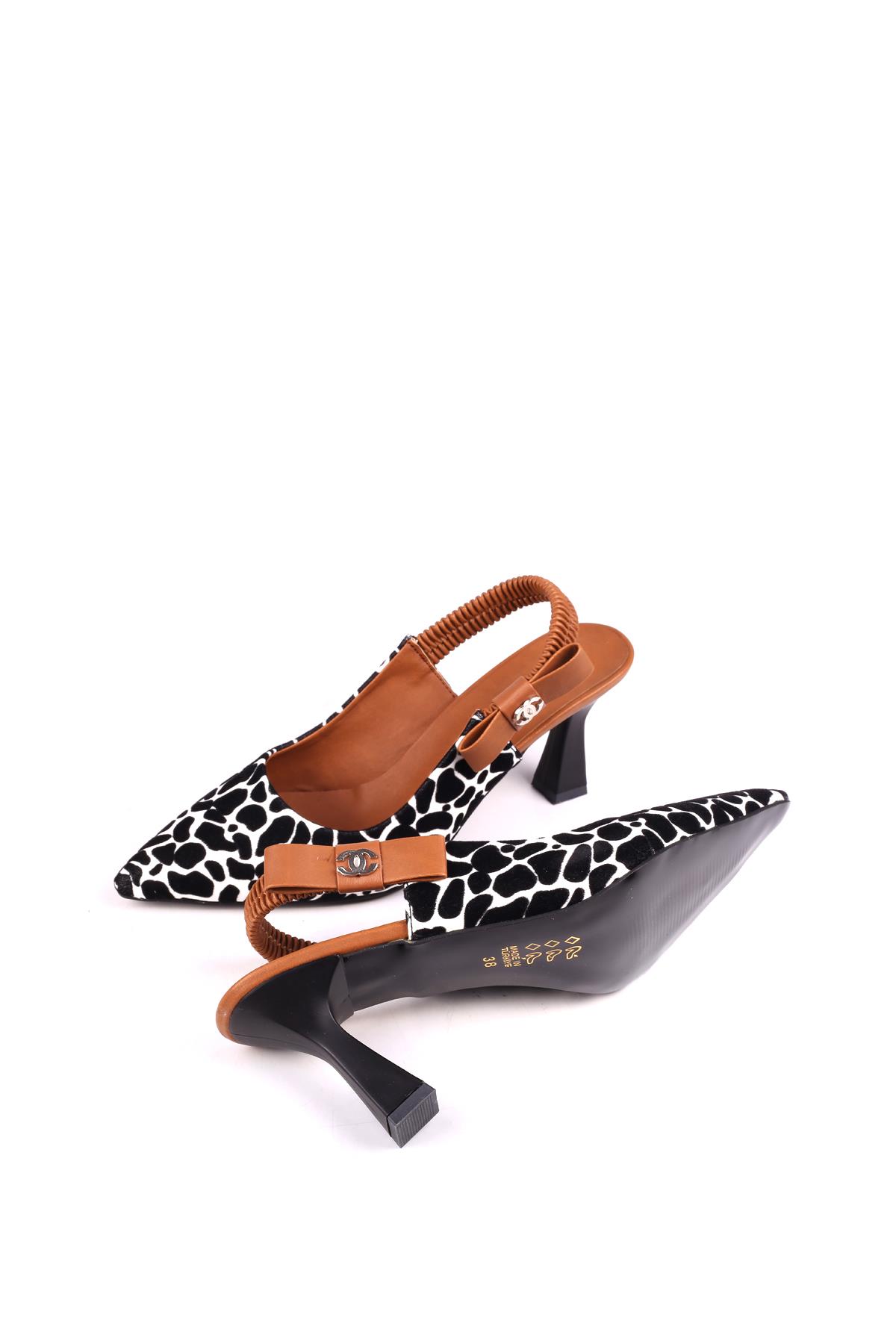 154 Kadın 8 Cm Topuklu Arkası Açık Stiletto Ayakkabı - Görsel 6