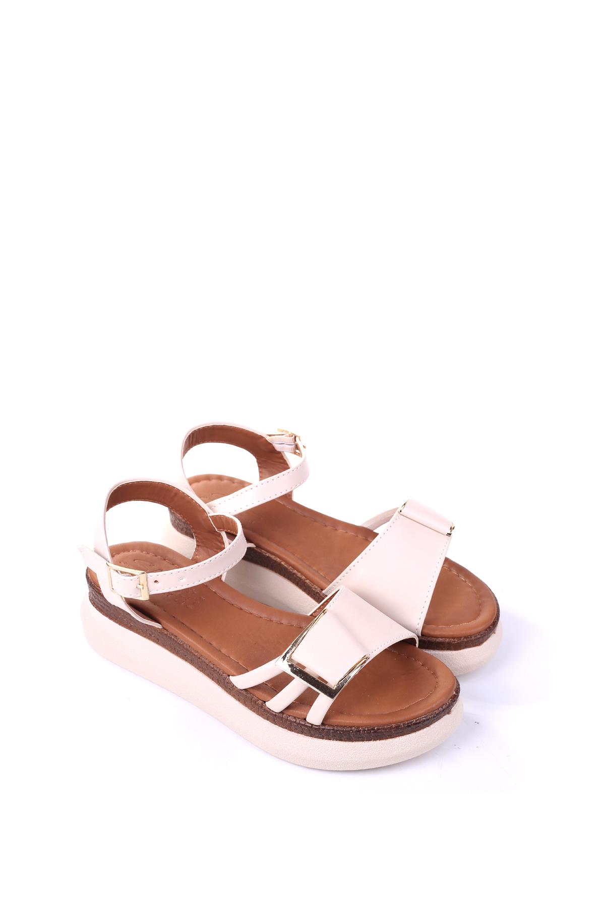 Papuç Sepeti FT-603 Rahat Taban Tokalı Günlük Kadın Sandalet - Görsel 2