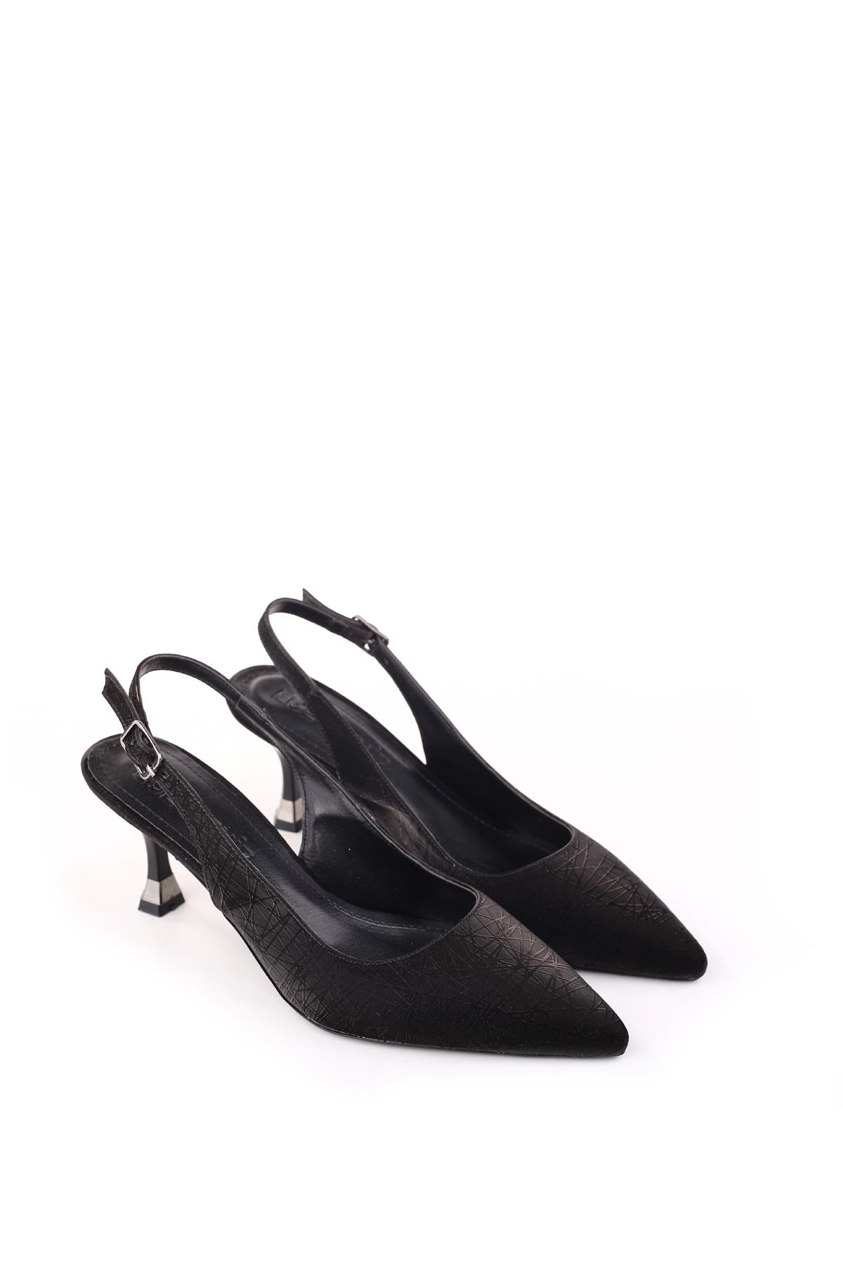 4000 Kadın 7,5 Cm Topuklu Arkası Açık Stiletto Ayakkabı - Görsel 2