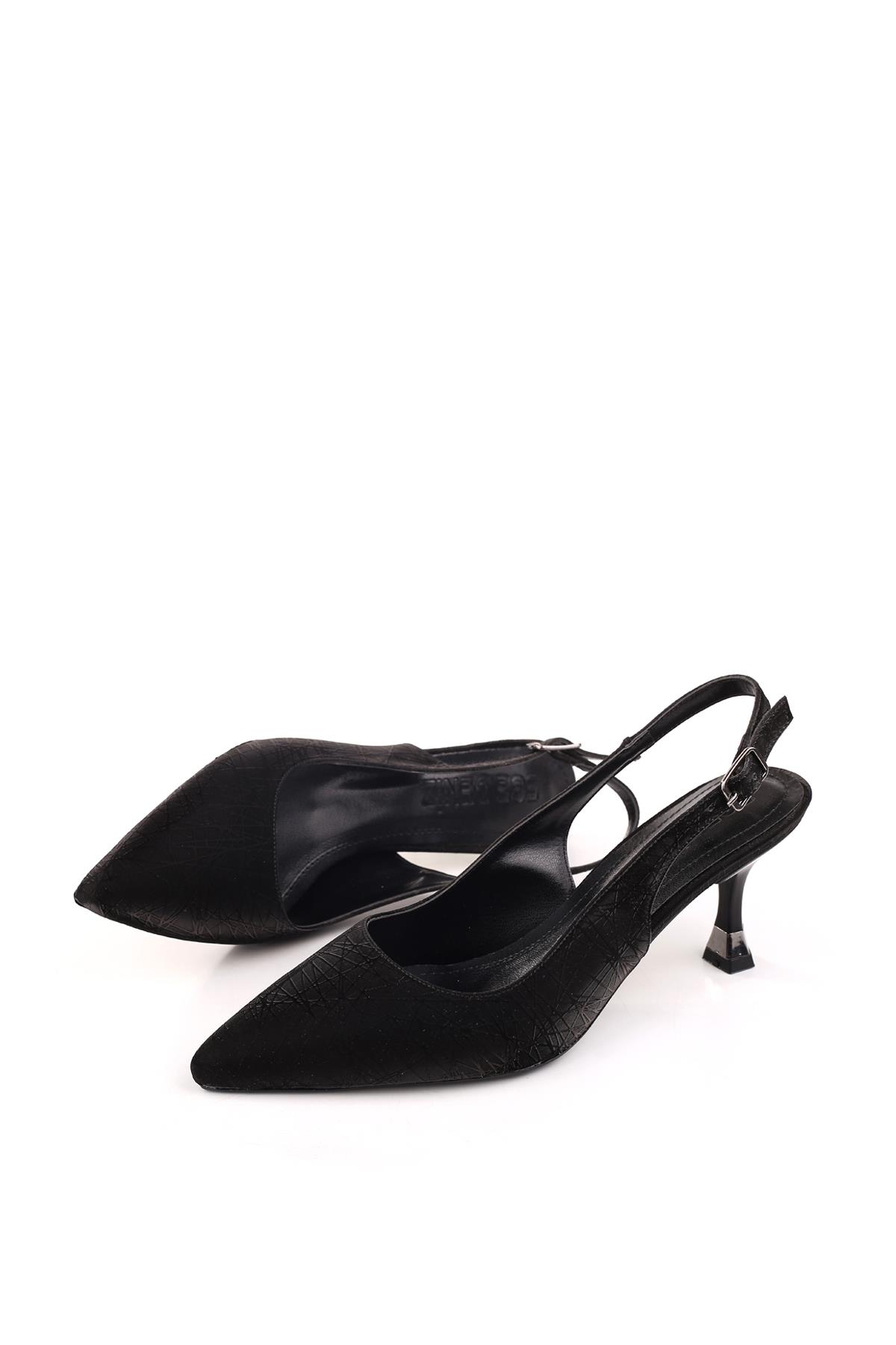 4000 Kadın 7,5 Cm Topuklu Arkası Açık Stiletto Ayakkabı - Görsel 5