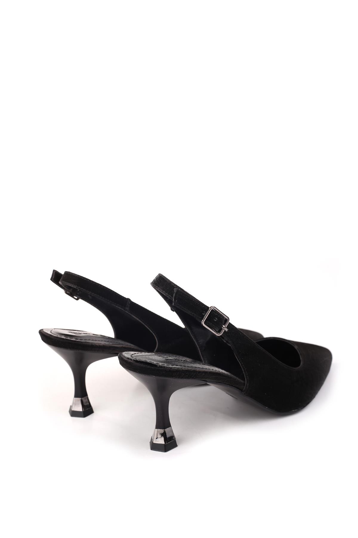 4000 Kadın 7,5 Cm Topuklu Arkası Açık Stiletto Ayakkabı - Görsel 6