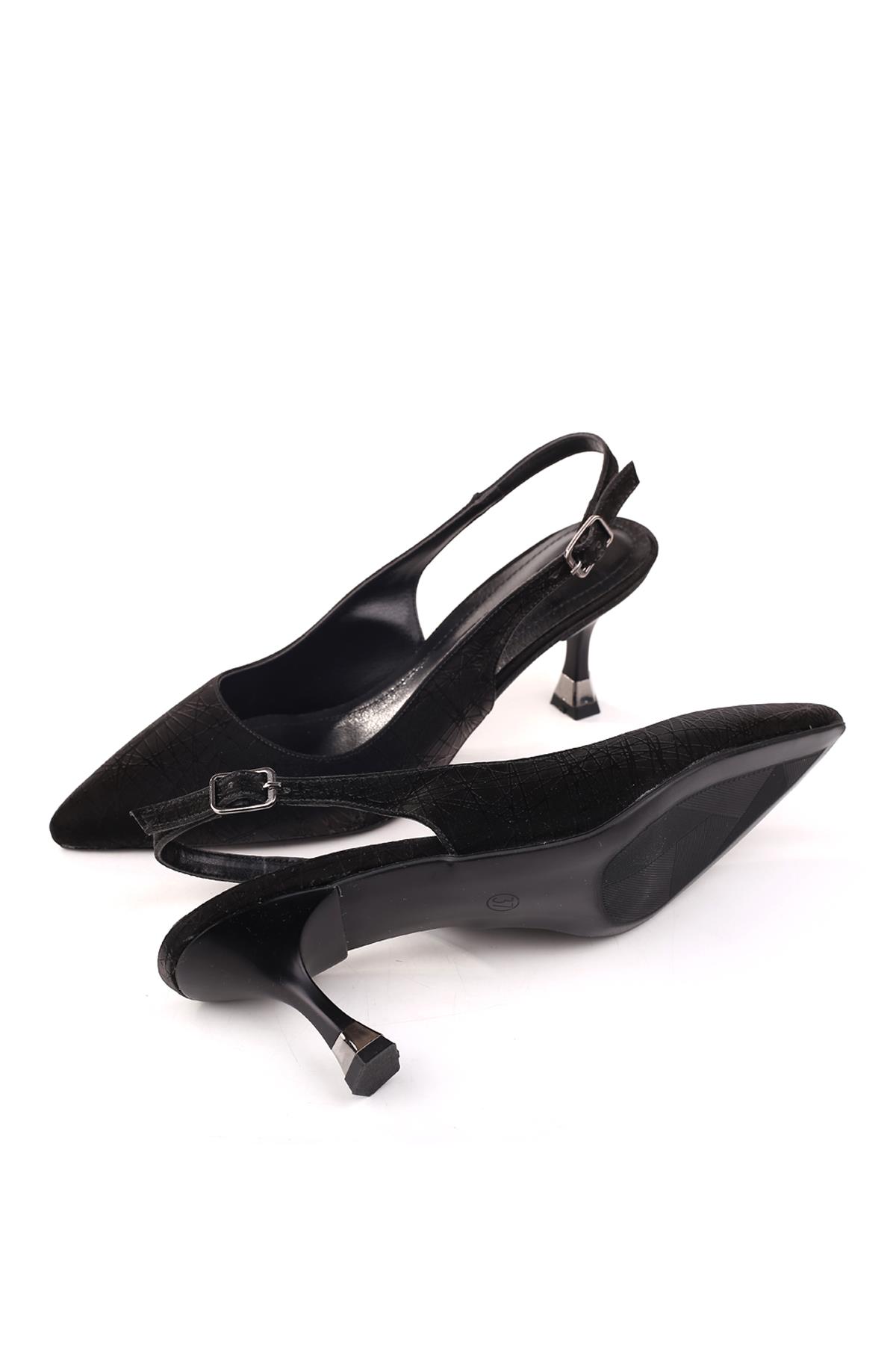 4000 Kadın 7,5 Cm Topuklu Arkası Açık Stiletto Ayakkabı - Görsel 7