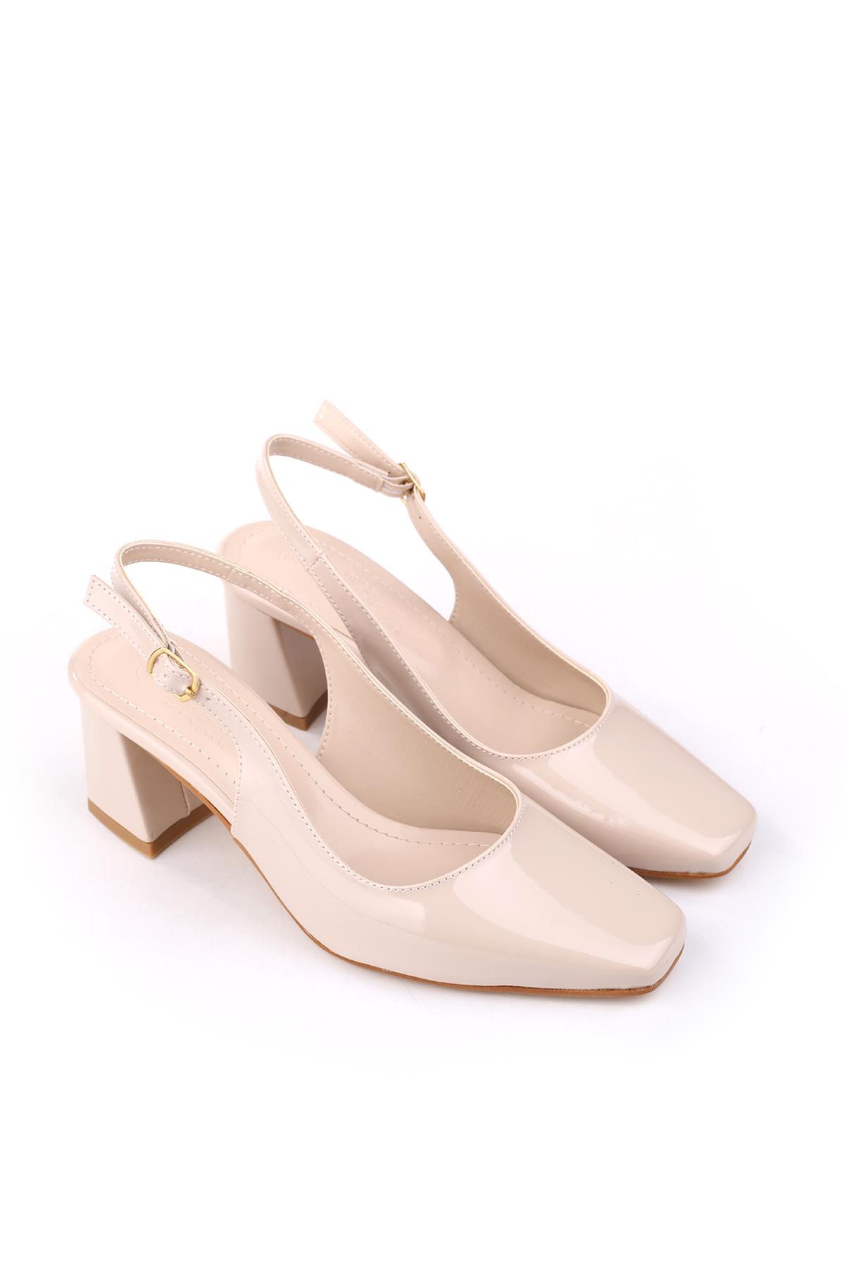5510-1 Kadın 6 Cm Kare Topuklu Rahat Rugan Ayakkabı - Görsel 2