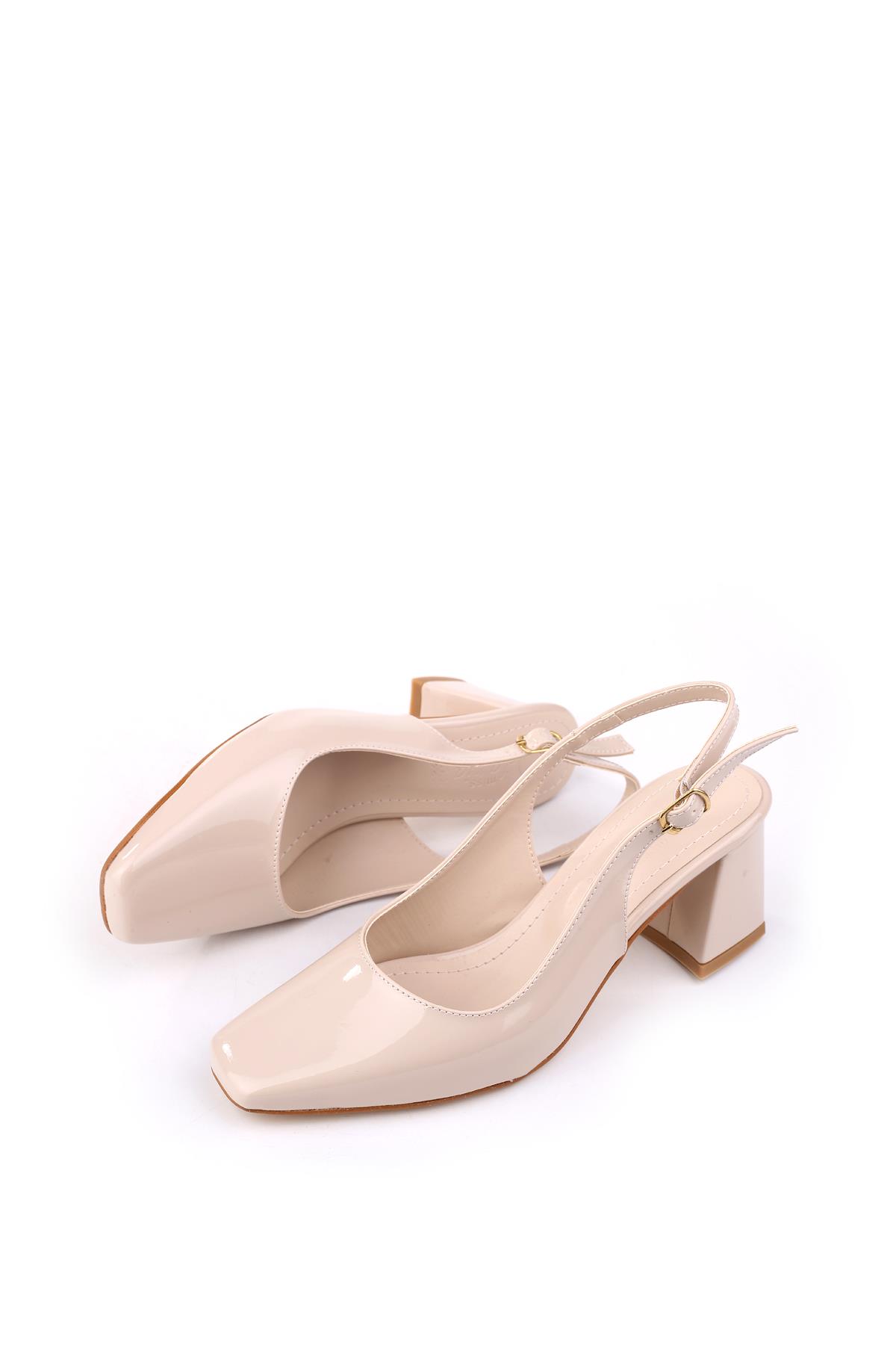 5510-1 Kadın 6 Cm Kare Topuklu Rahat Rugan Ayakkabı - Görsel 4