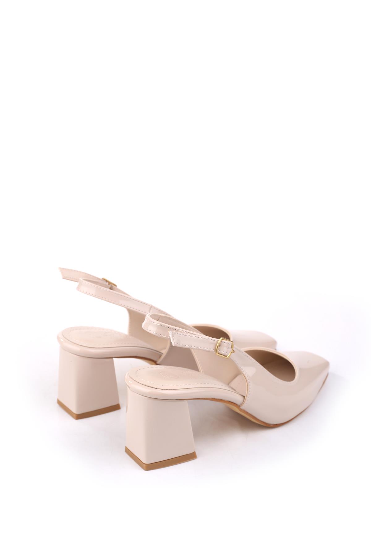 5510-1 Kadın 6 Cm Kare Topuklu Rahat Rugan Ayakkabı - Görsel 5