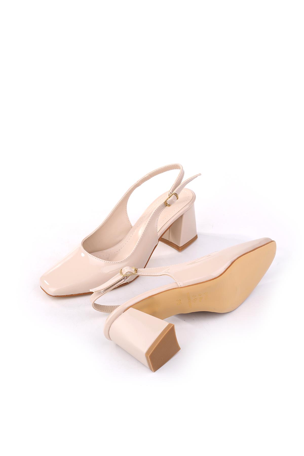 5510-1 Kadın 6 Cm Kare Topuklu Rahat Rugan Ayakkabı - Görsel 6