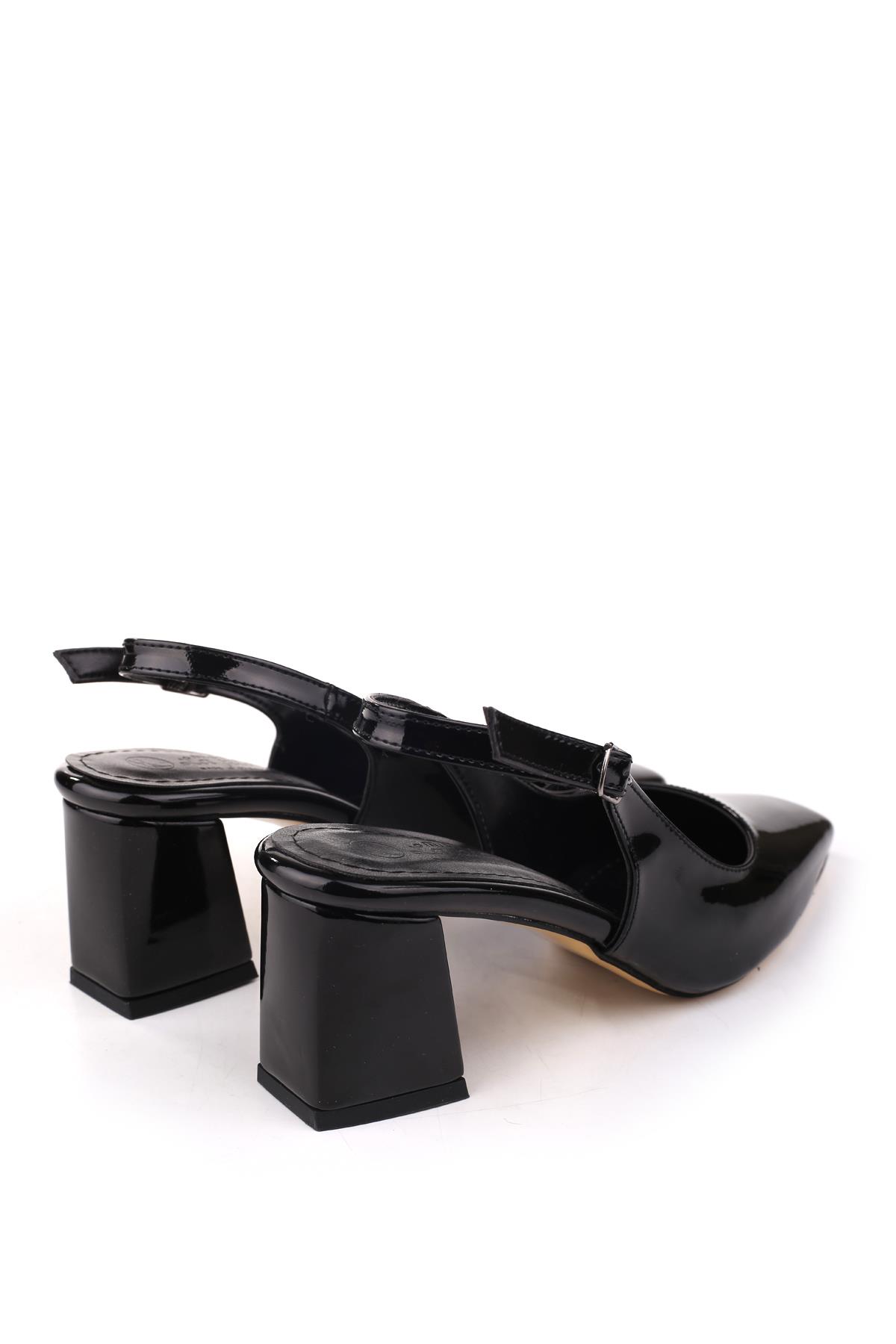 5510-1 Kadın 6 Cm Kare Topuklu Rahat Rugan Ayakkabı - Görsel 5