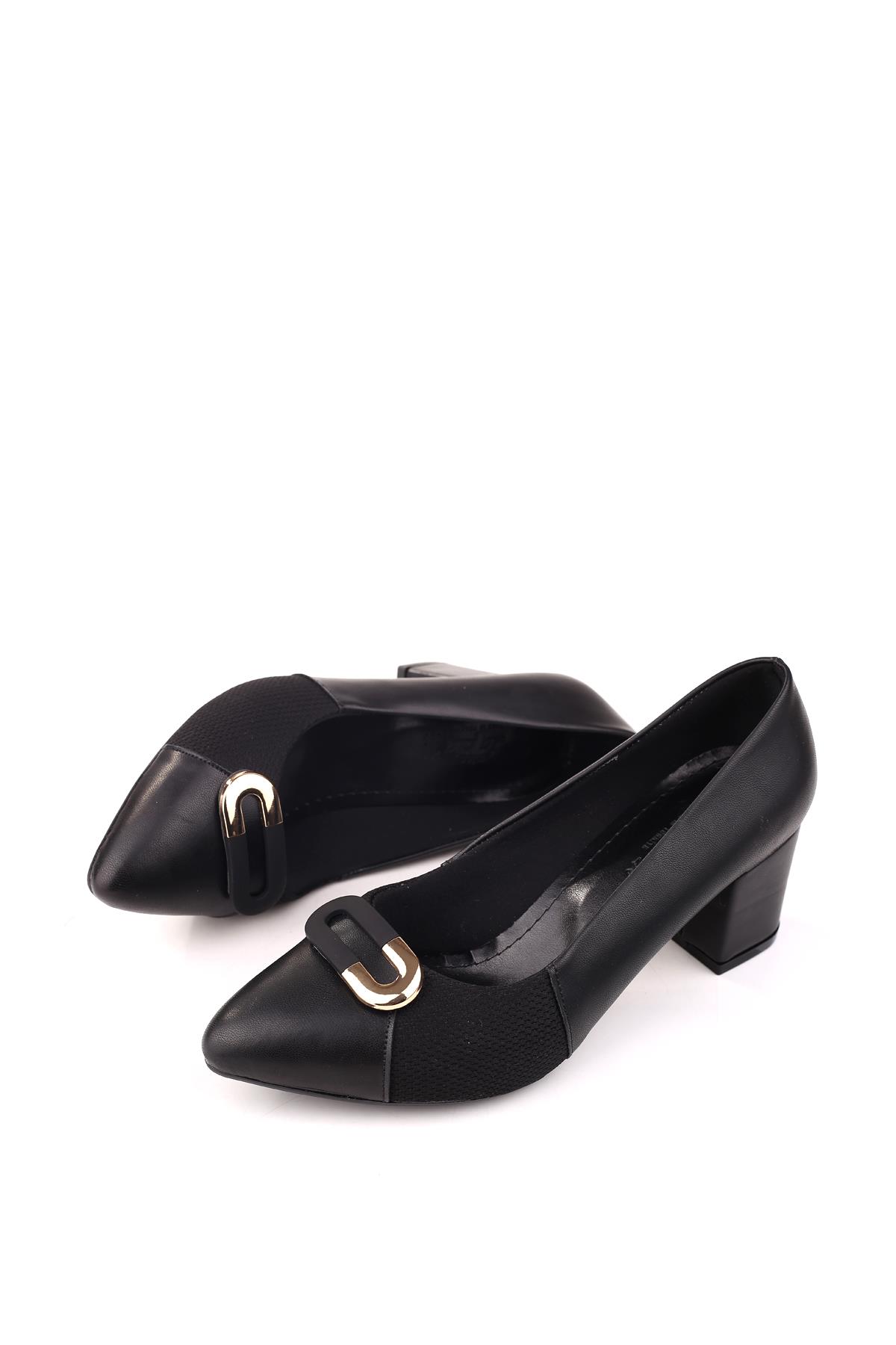 943-2 Kadın 6 Cm Kare Topuklu Rahat Ayakkabı - Görsel 4