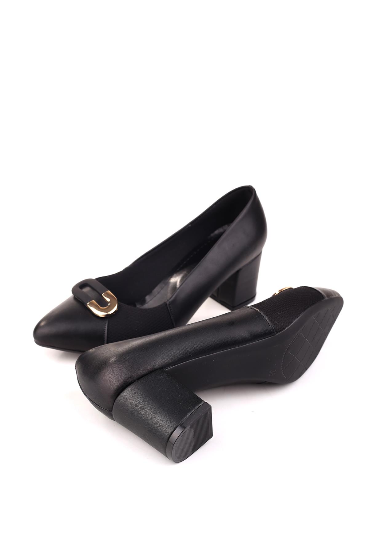 943-2 Kadın 6 Cm Kare Topuklu Rahat Ayakkabı - Görsel 6