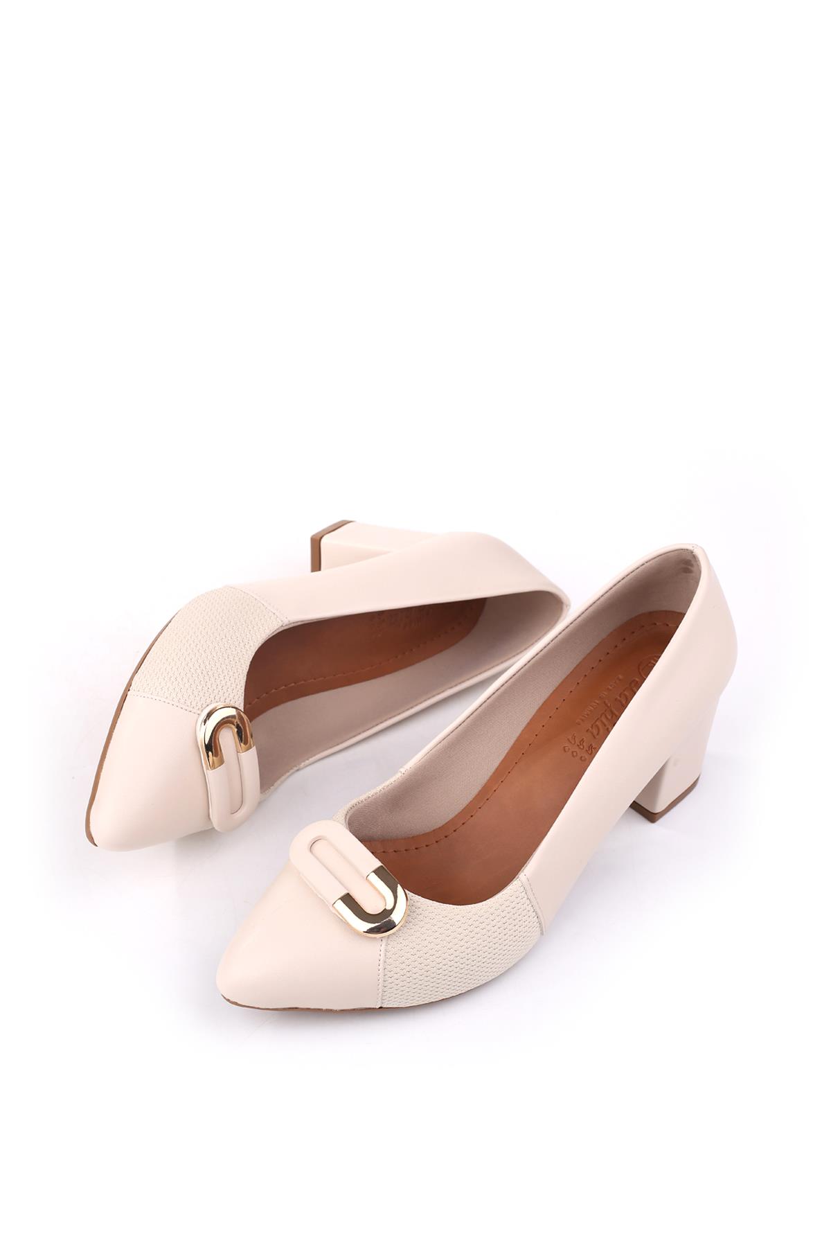 943-2 Kadın 6 Cm Kare Topuklu Rahat Ayakkabı - Görsel 4