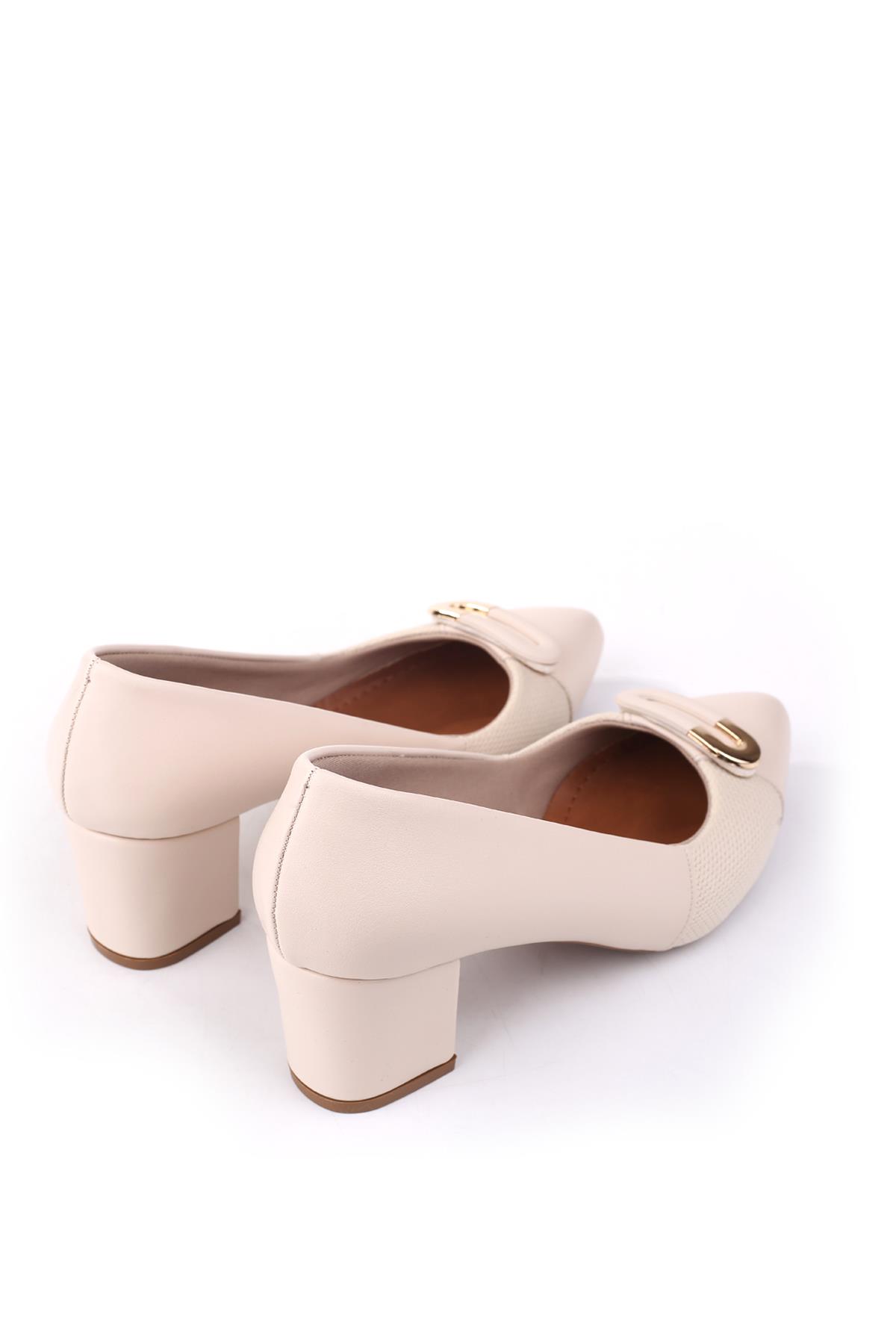 943-2 Kadın 6 Cm Kare Topuklu Rahat Ayakkabı - Görsel 5