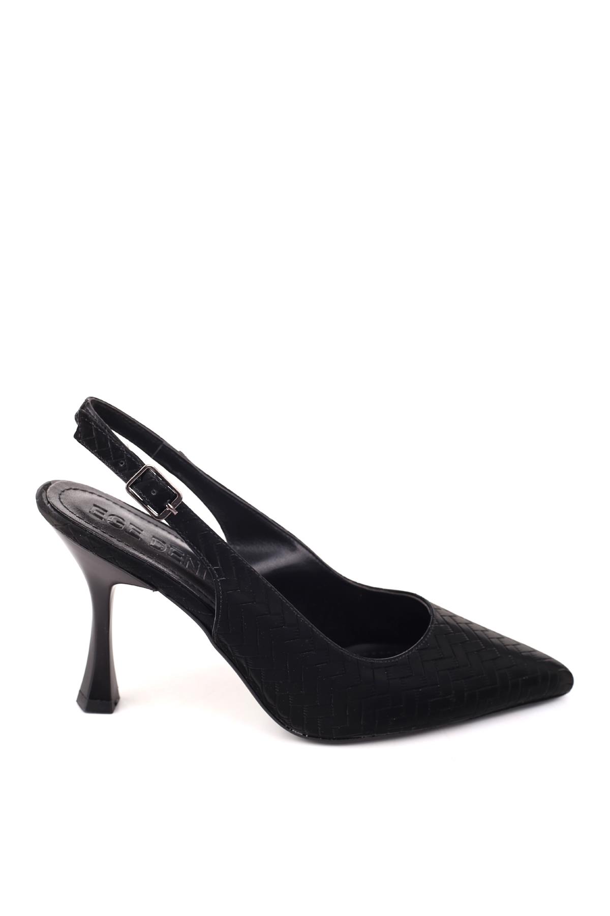 5031 Kadın 9 Cm Topuklu Arkası Açık Stiletto Ayakkabı - Görsel 3