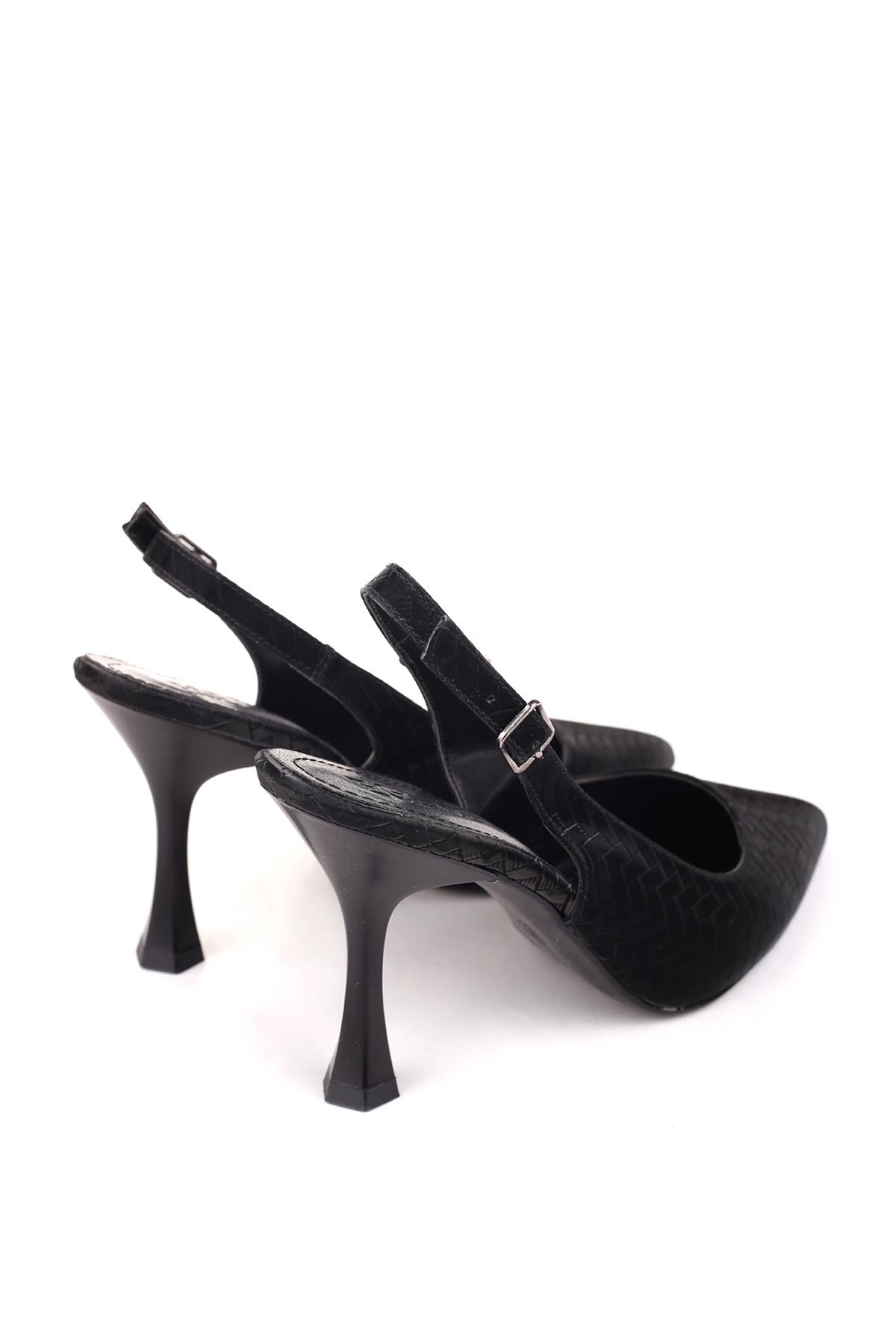 5031 Kadın 9 Cm Topuklu Arkası Açık Stiletto Ayakkabı - Görsel 5