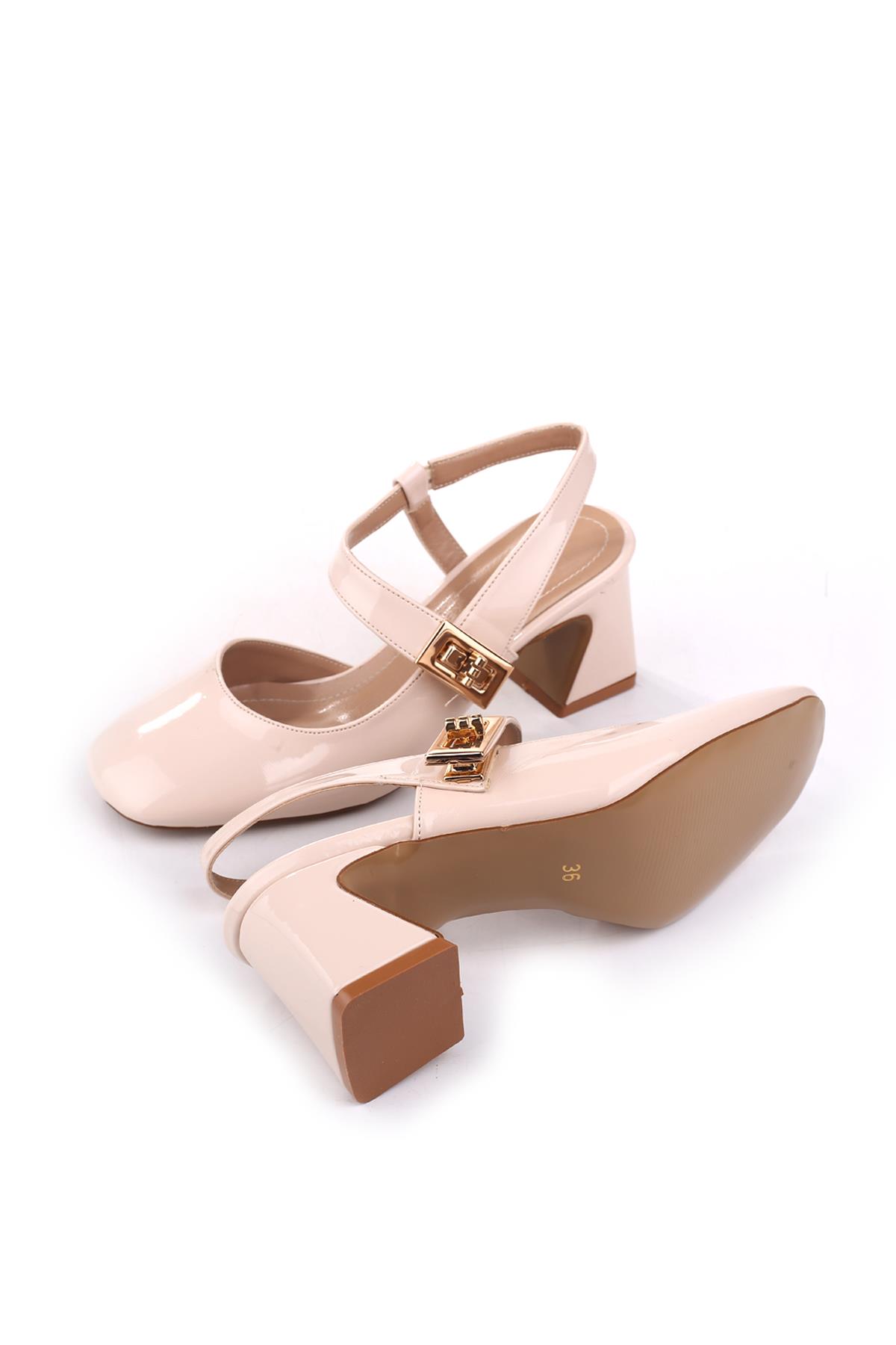 3002 Kadın 6 Cm Topuklu Rugan Ayakkabı - Görsel 5