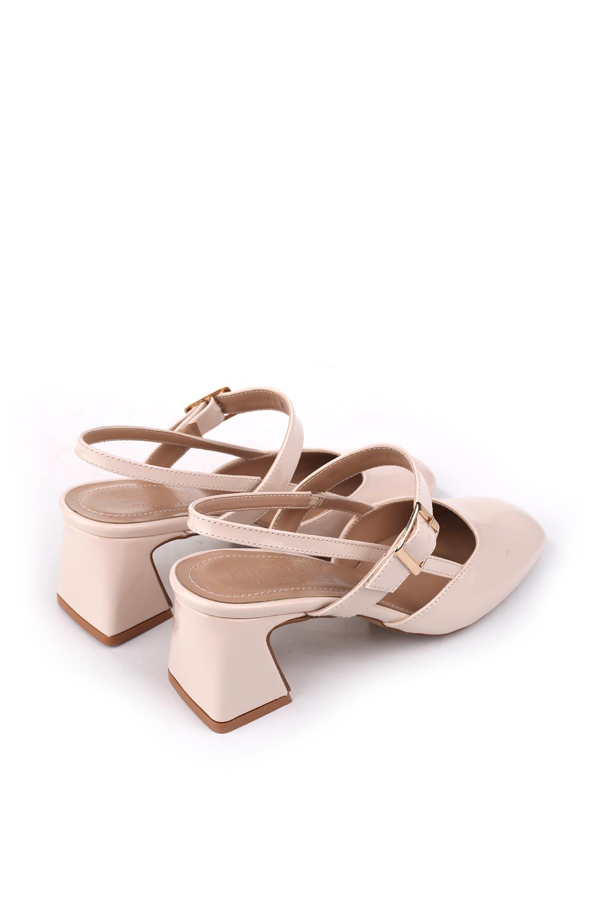 3004 Kadın 6 Cm Topuklu Rugan Ayakkabı - Görsel 5