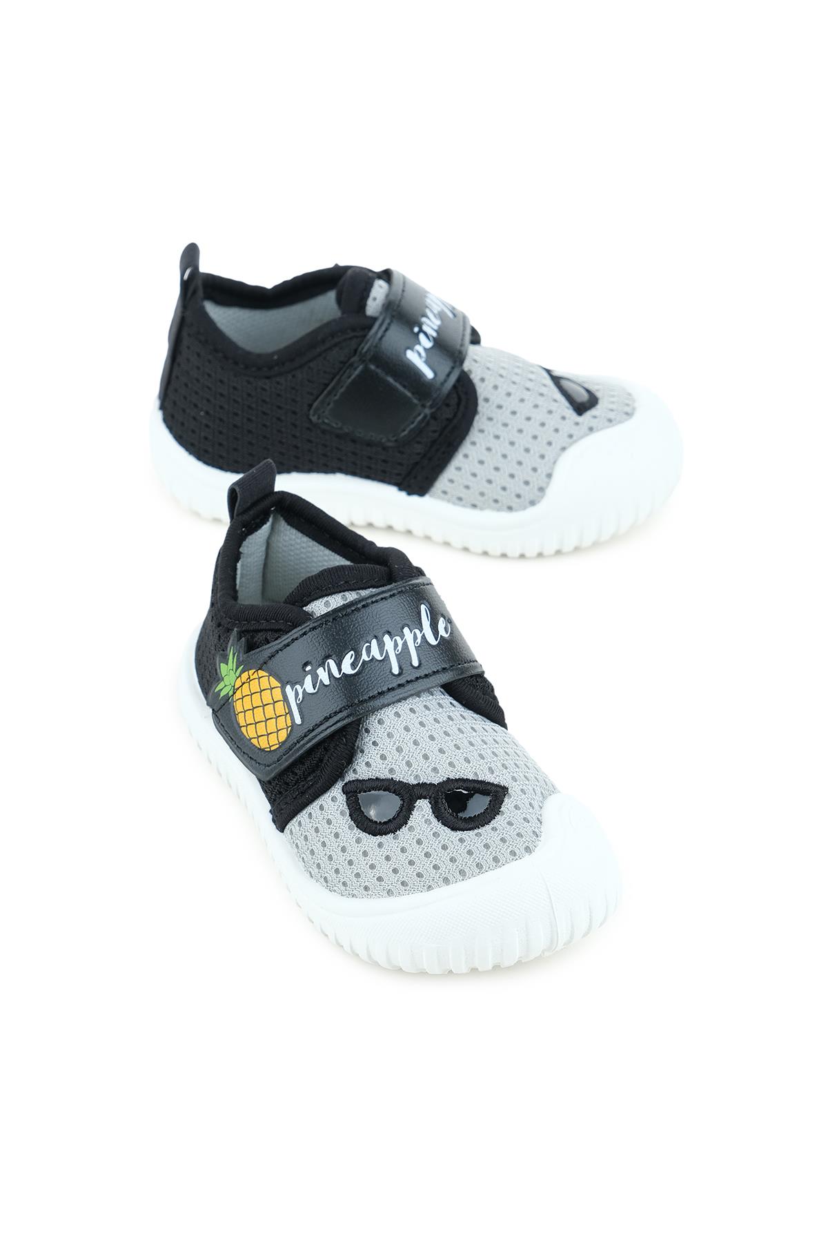 03270 Yazlık Erkek Bebek Günlük Cırtlı Keten Ayakkabı - Görsel 2