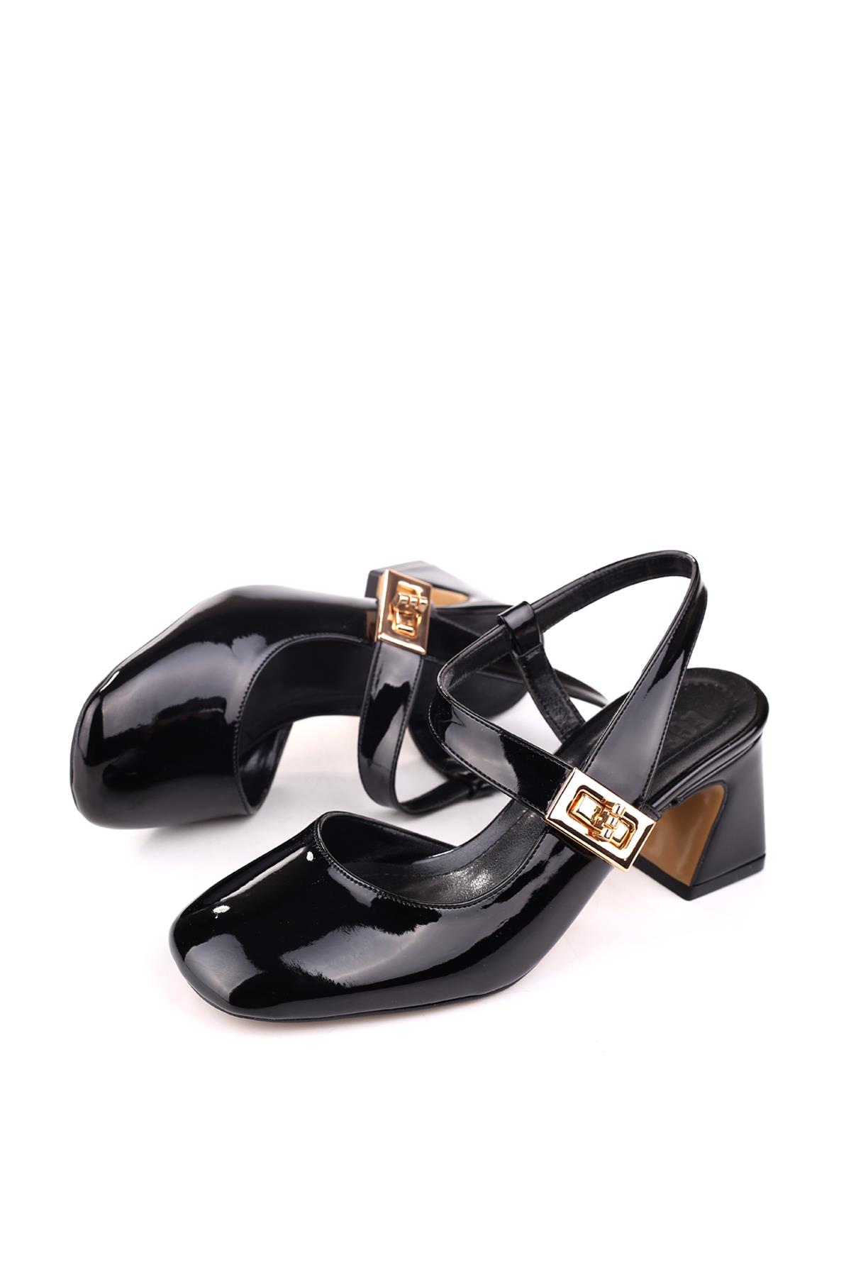 3002 Kadın 6 Cm Topuklu Rugan Ayakkabı - Görsel 4