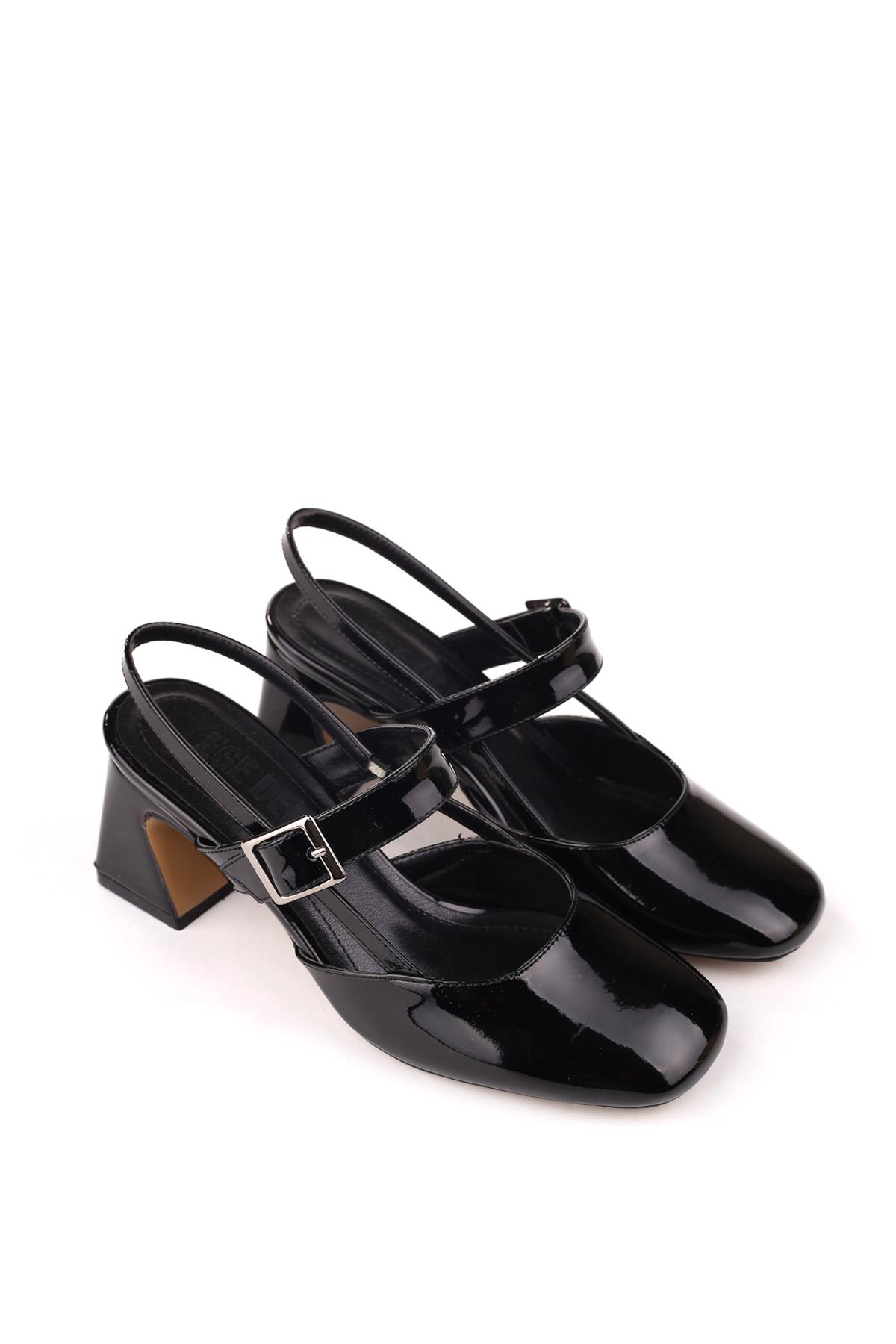 3004 Kadın 6 Cm Topuklu Rugan Ayakkabı - Görsel 2