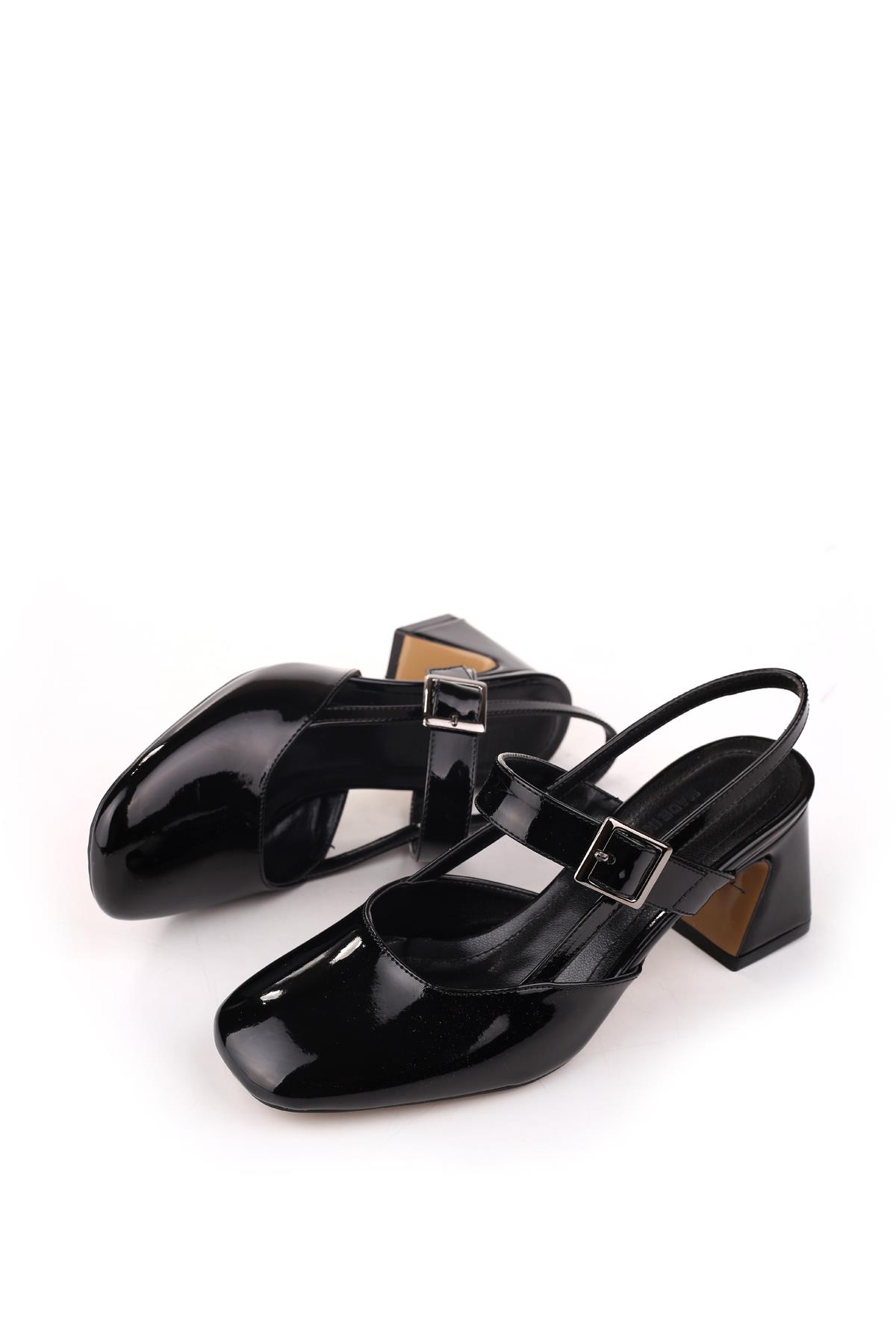 3004 Kadın 6 Cm Topuklu Rugan Ayakkabı - Görsel 4