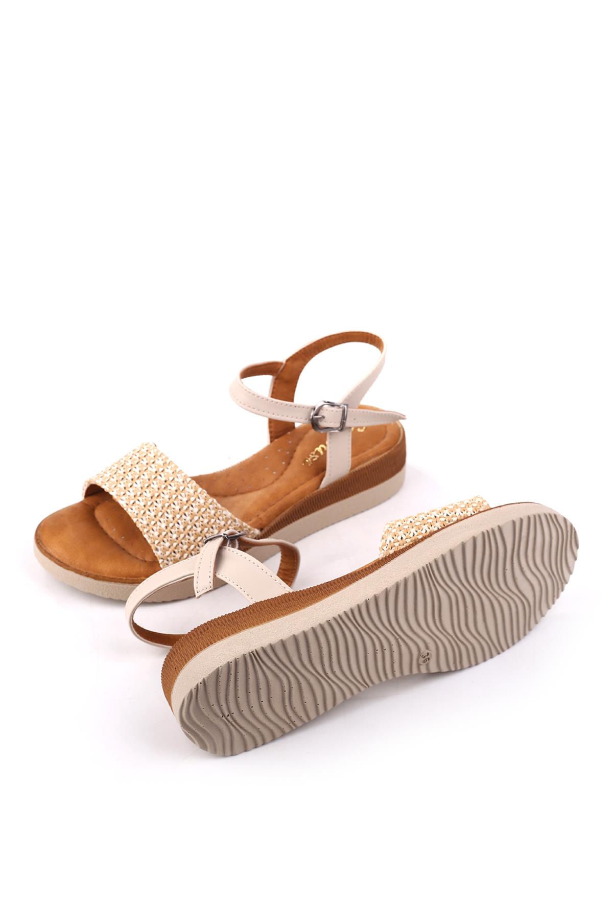 340 Kadın Günlük Anatomik Rahat Taban Sandalet - Görsel 6