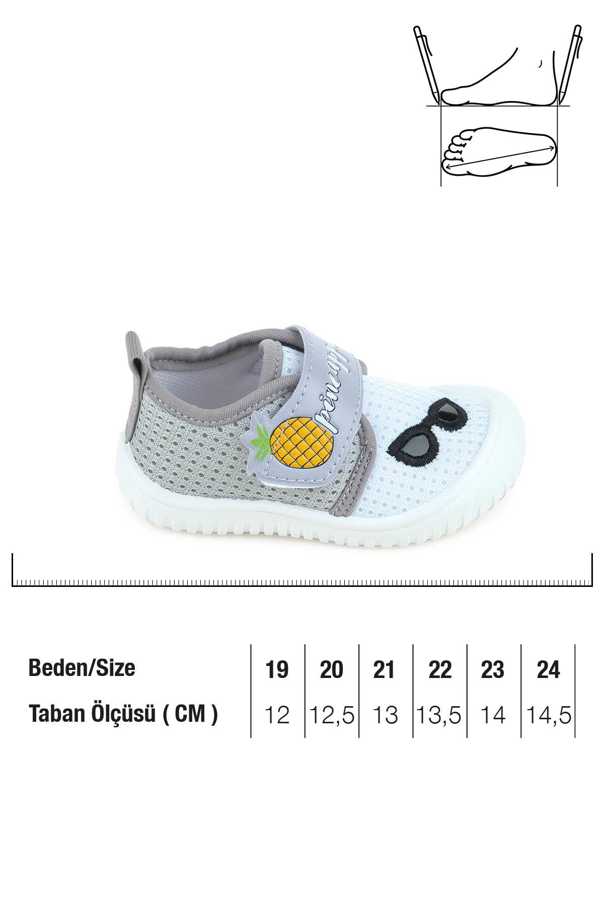 03270 Yazlık Erkek Bebek Günlük Cırtlı Keten Ayakkabı - Görsel 3