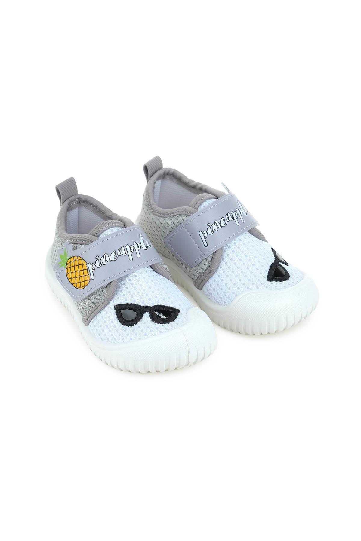 03270 Yazlık Erkek Bebek Günlük Cırtlı Keten Ayakkabı - Görsel 4
